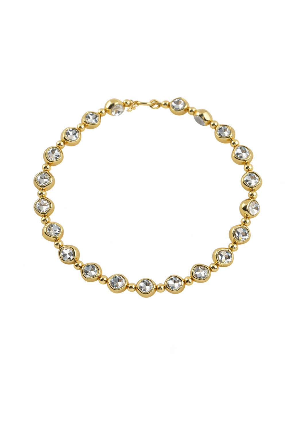 Taşlı Topçuk Sıralı Choker Kolye