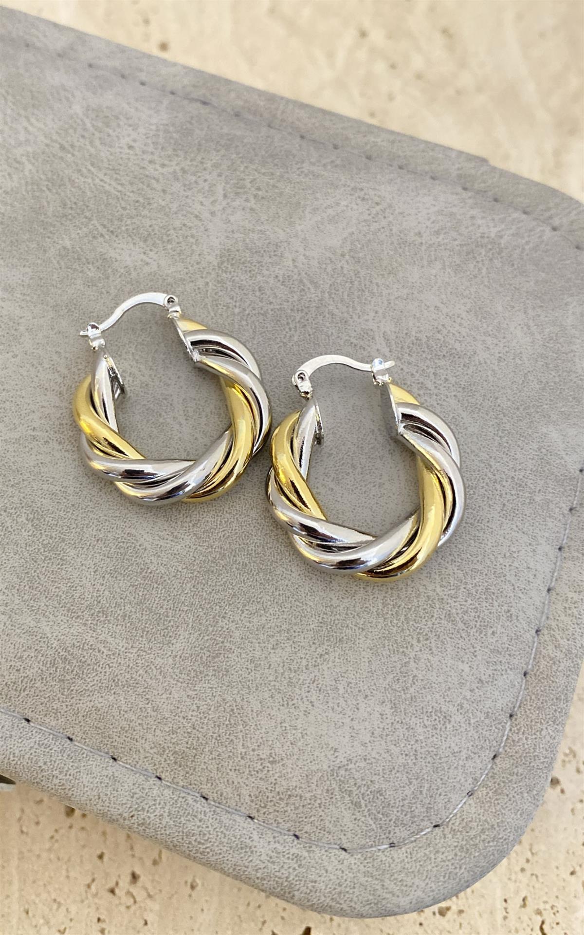  Burgu Gold Gümüş Halka Küpe