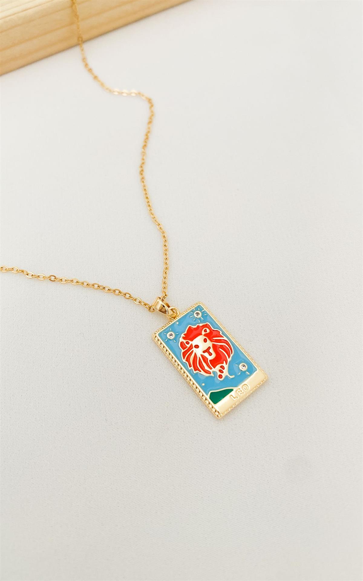 Aslan Burç Gold Çelik Kolye