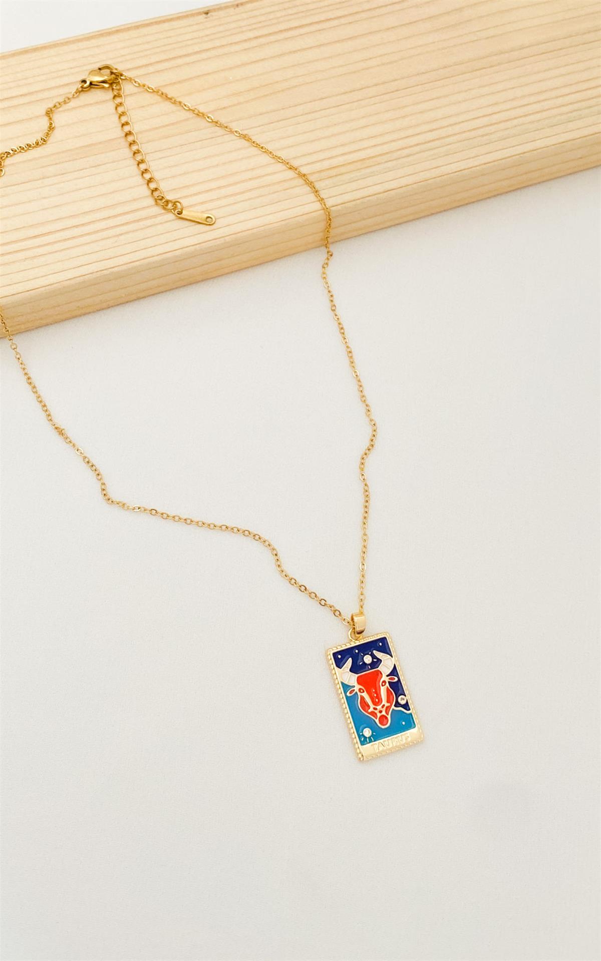 Boğa Burç Gold Çelik Kolye