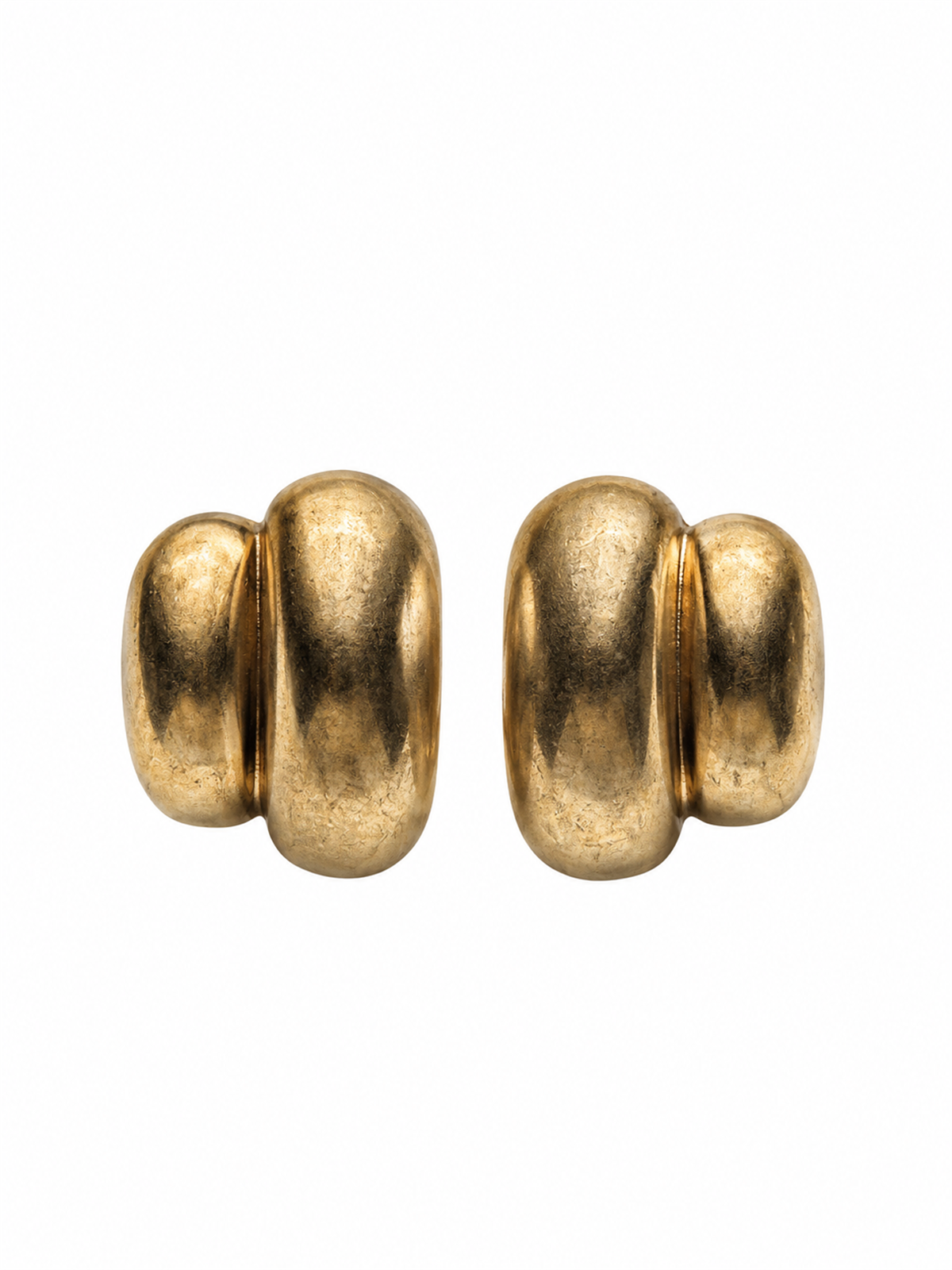 Bombeli Çift Görünümlü Gold Küpe