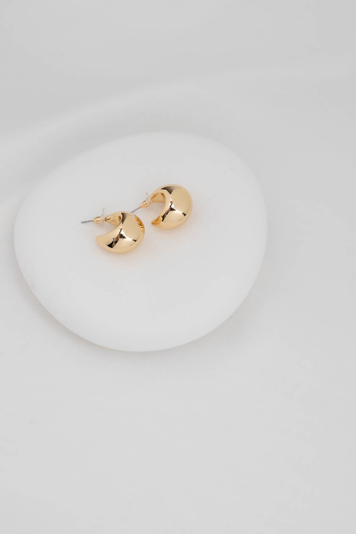 Bombeli Gold Halka Küpe