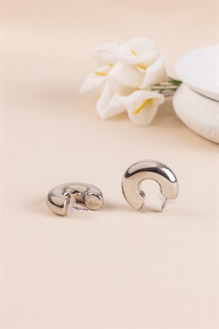 Boru Gümüş Halka Küpe