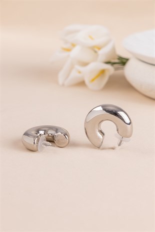 Boru Gümüş Halka Küpe