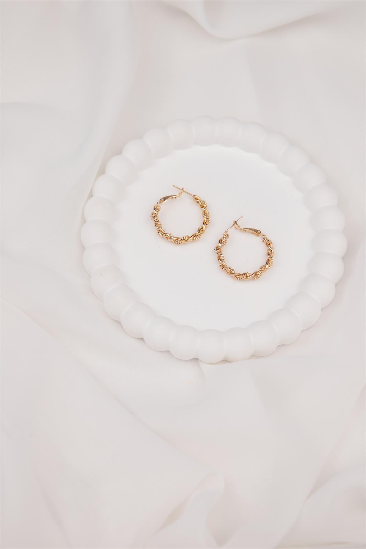 Burgu Altın Halka Küpe