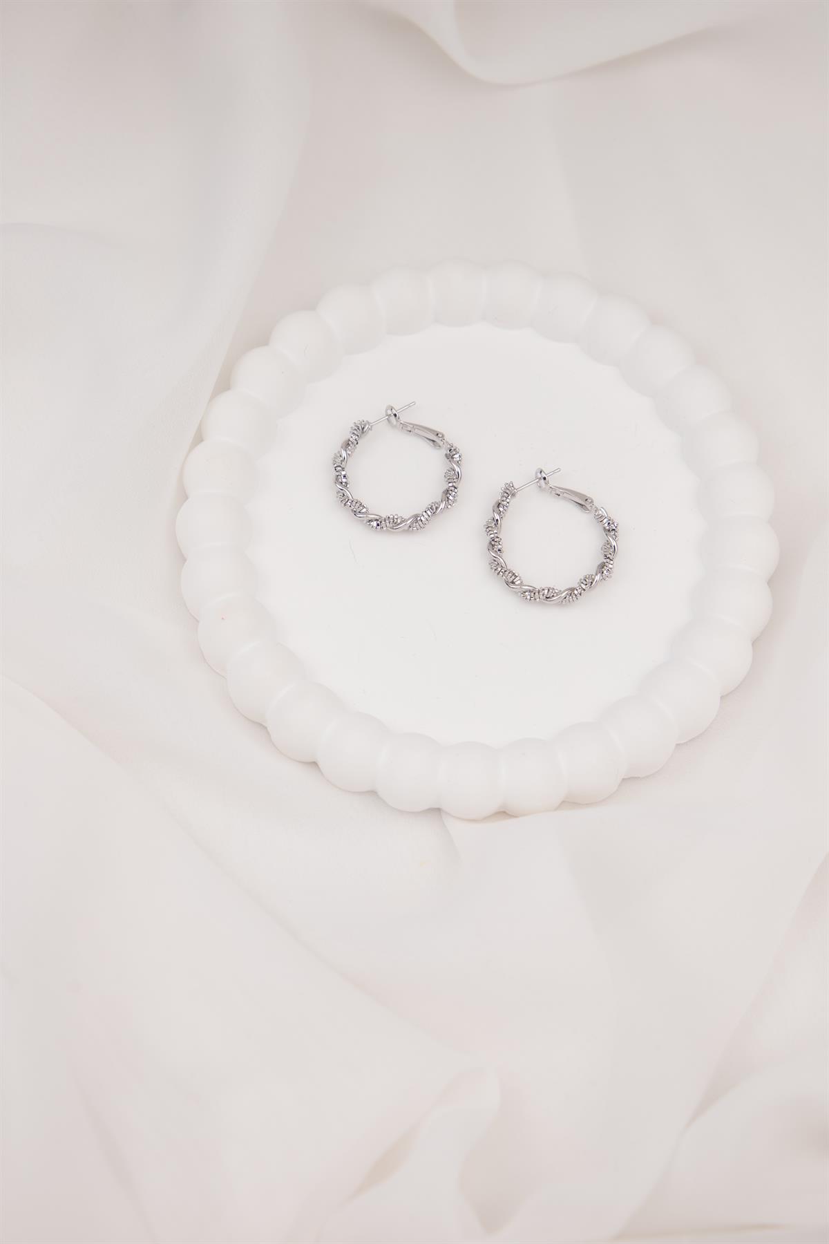 Burgu Gümüş Halka Küpe