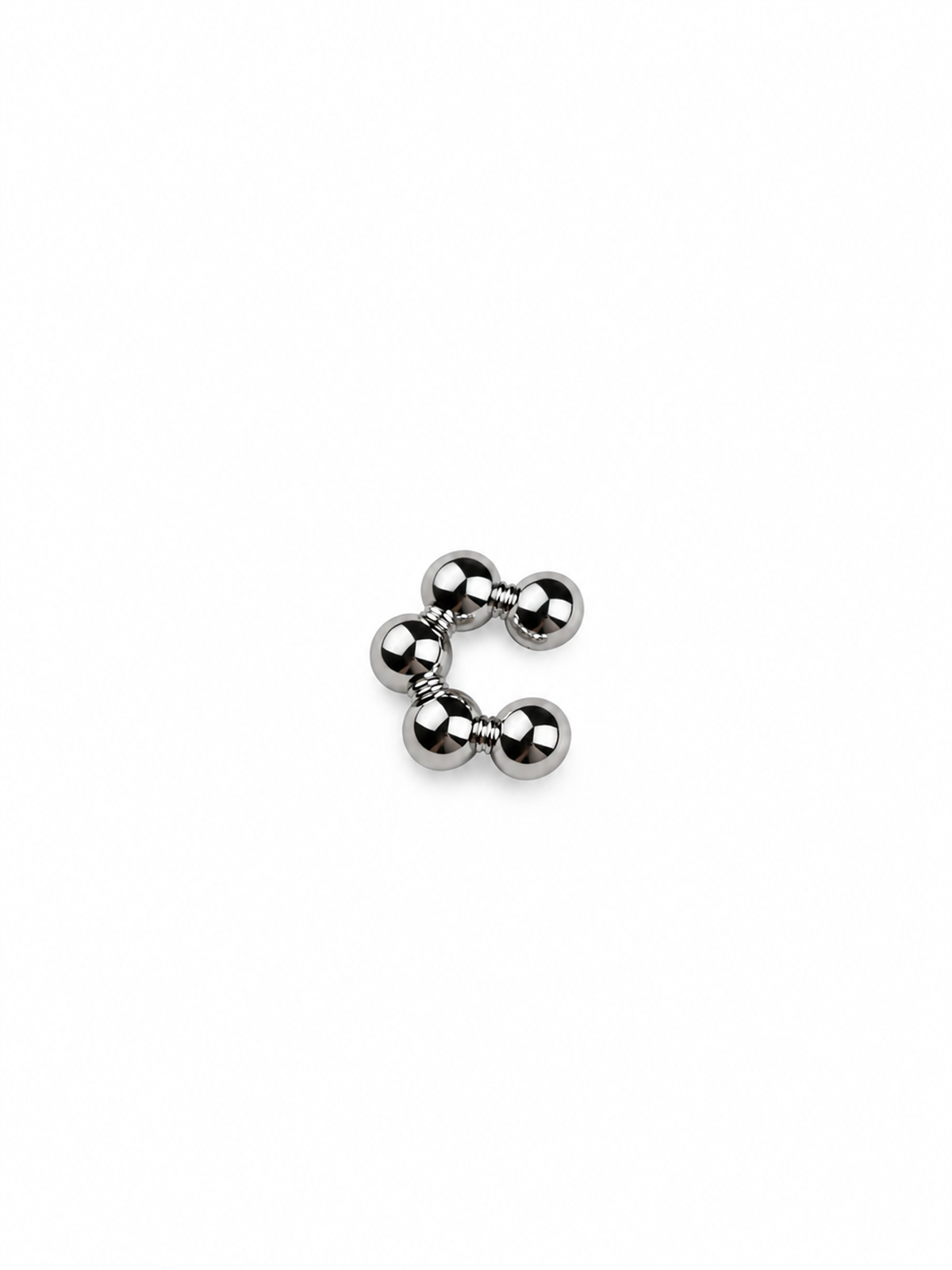 Çoklu Topçuk Sıralı Silver Ear Cuff Küpe
