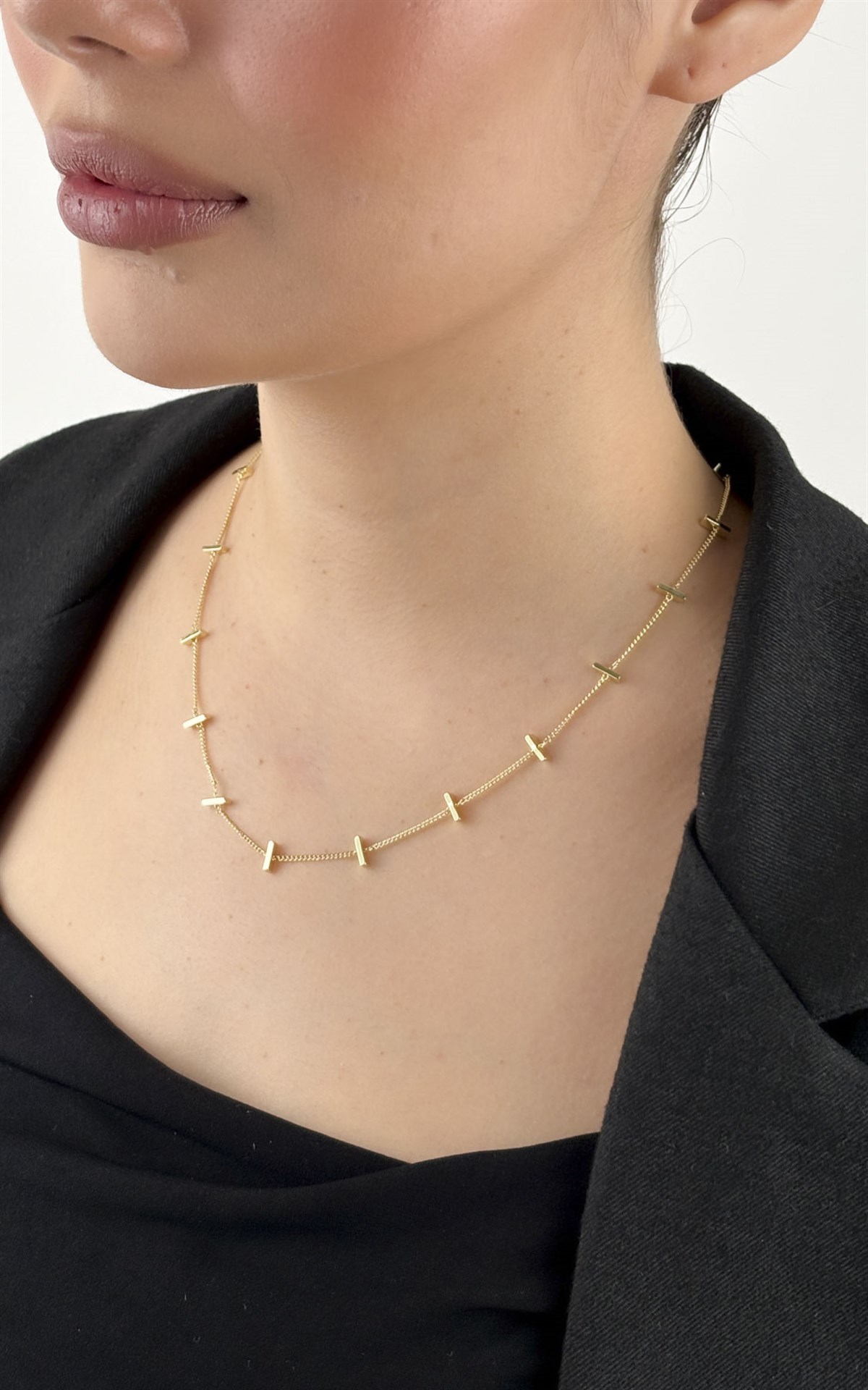 Çubuk Sıralı Zincir Kolye