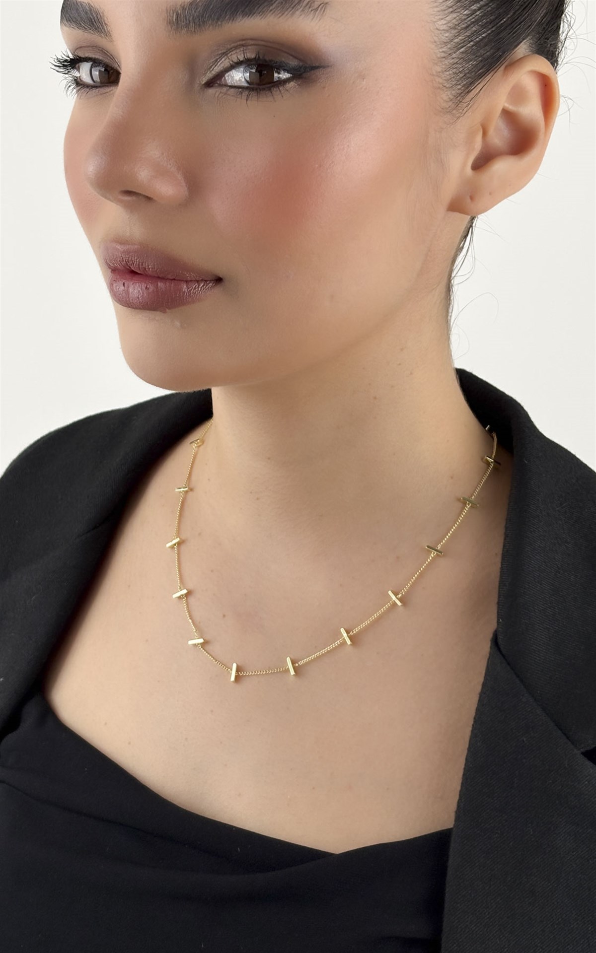 Çubuk Sıralı Zincir Kolye