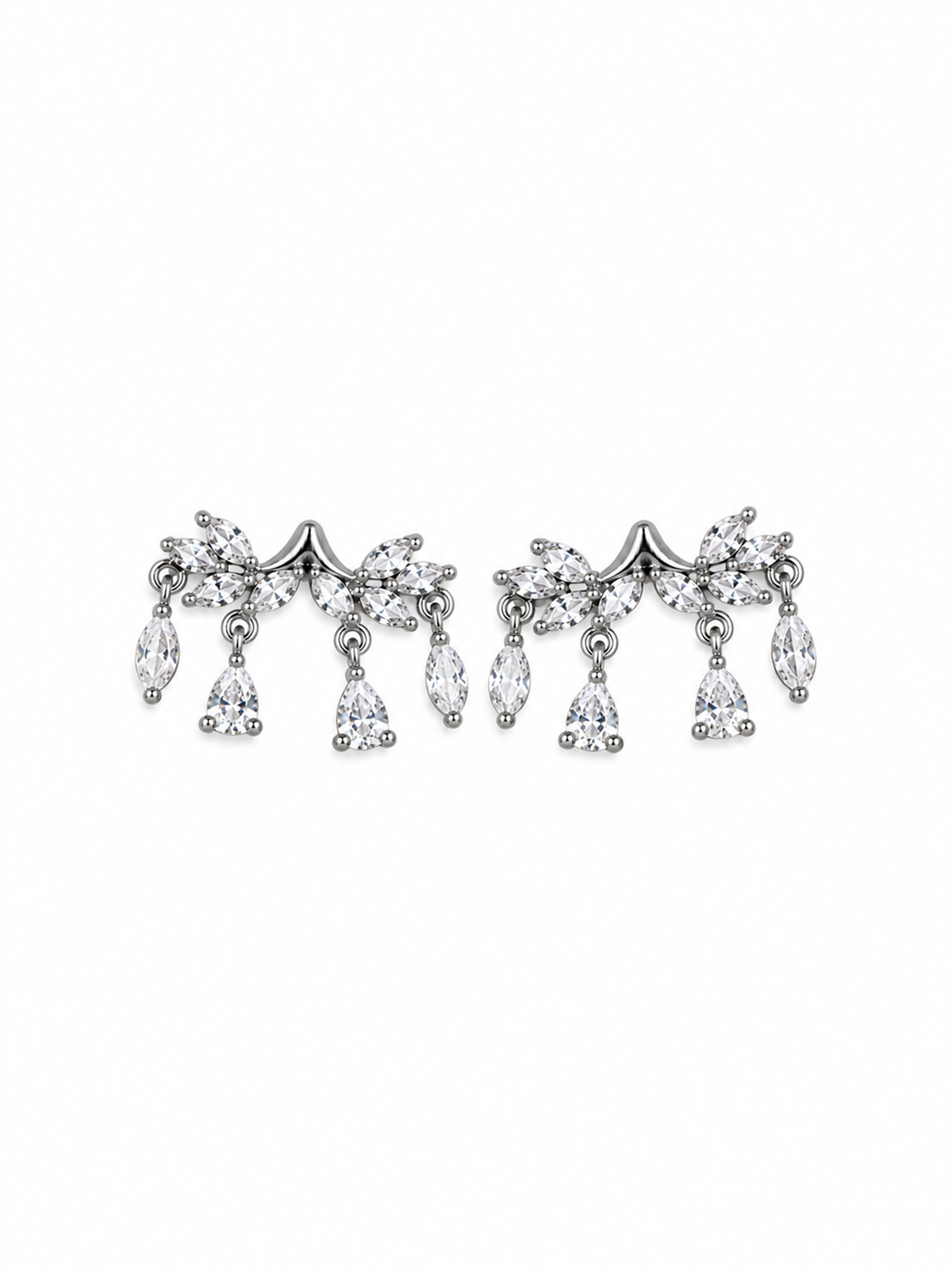 Damla Taşlı Silver Küpe