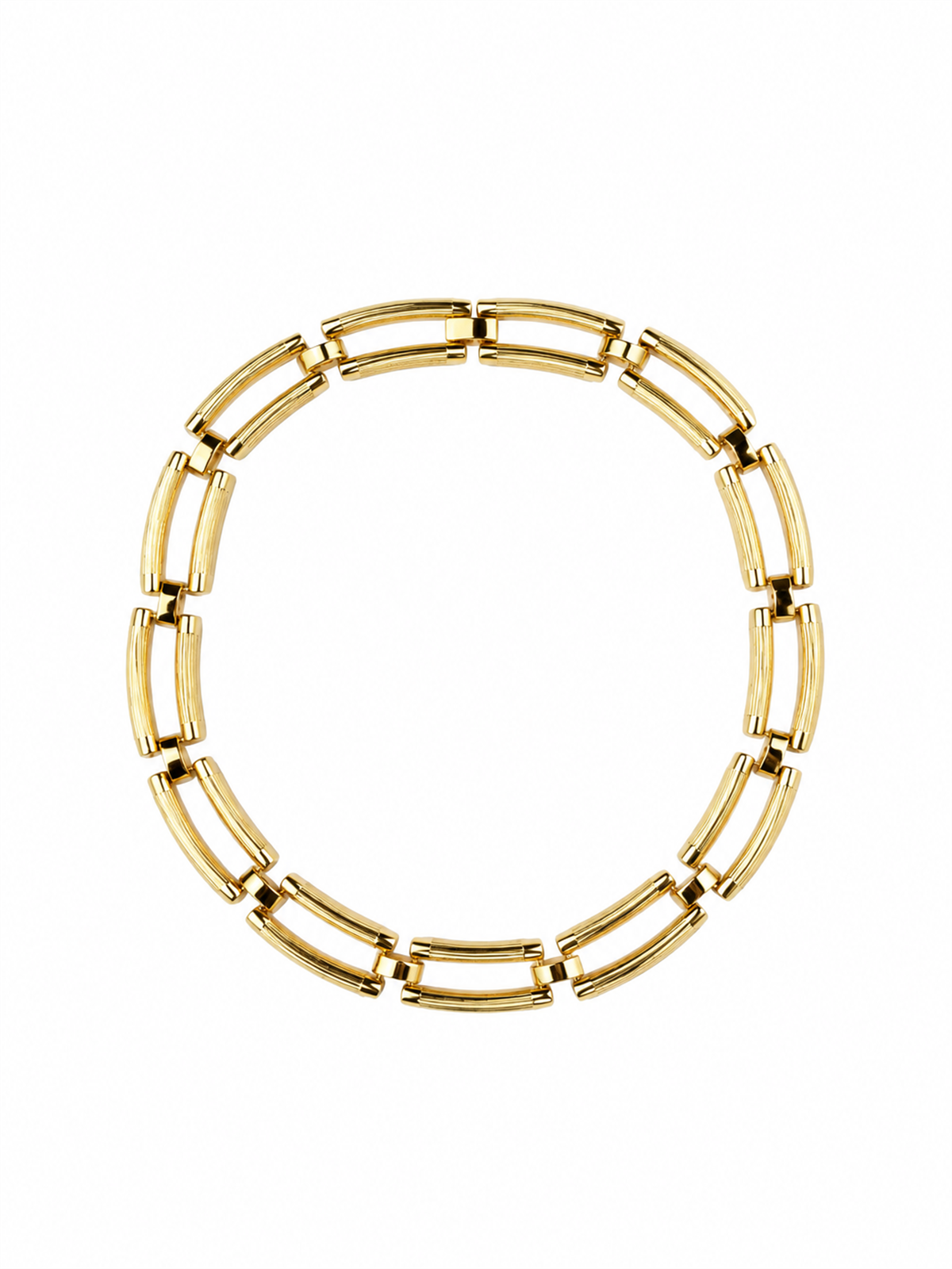 Dikdörtgen Formlu Gold Choker Kolye