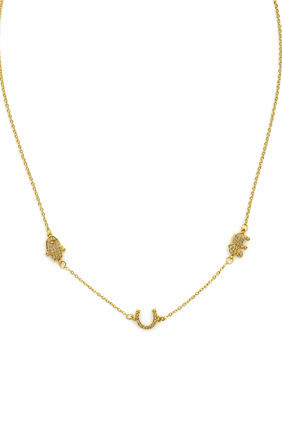 El ve Fil Figürlü Zincir Kolye