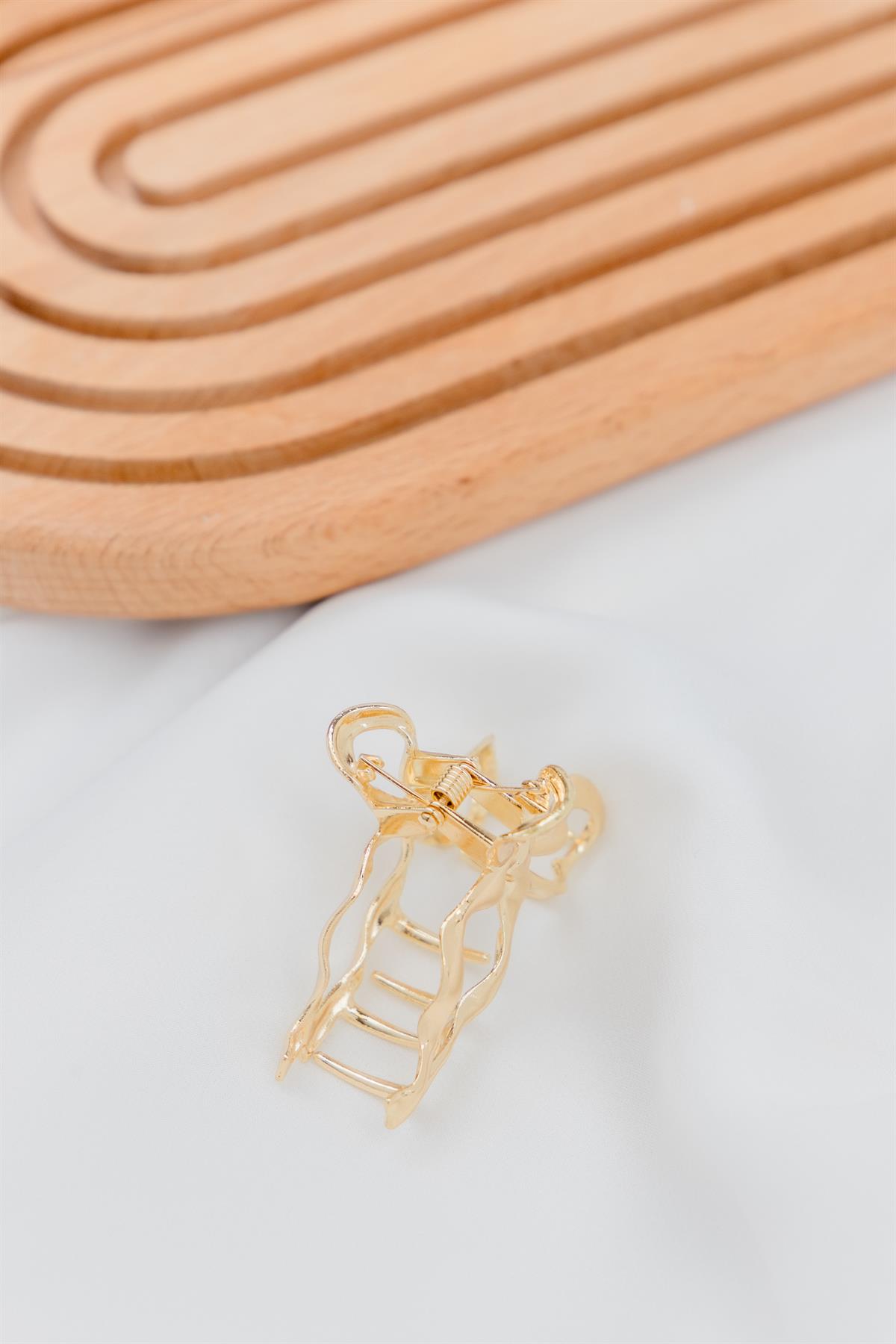 Fiyonk Figürlü Dokulu Metal Gold Mandal Toka