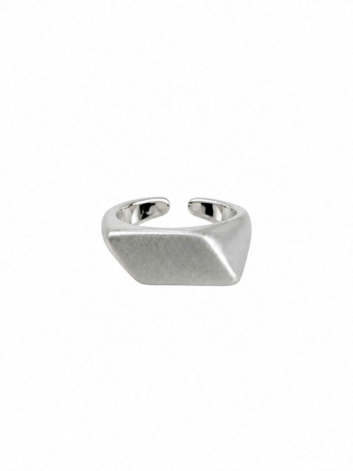 Geometrik Mat Silver Ayarlanabilir Yüzük