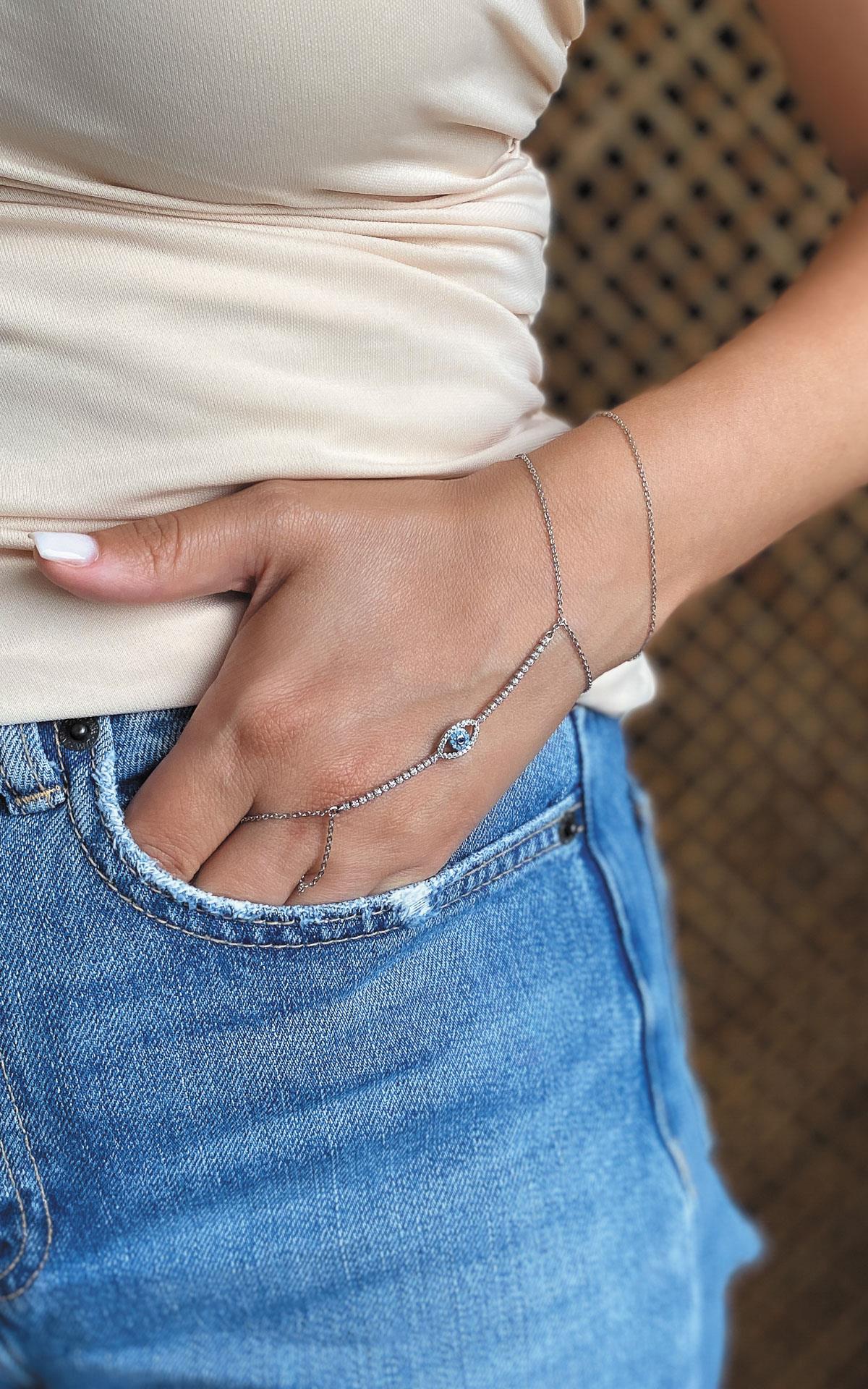 Göz Figürlü Taşlı Gümüş Şahmeran