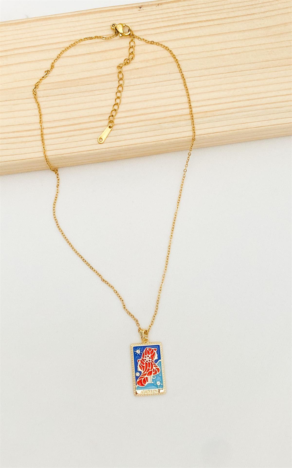 İkizler Burç Gold Çelik Kolye