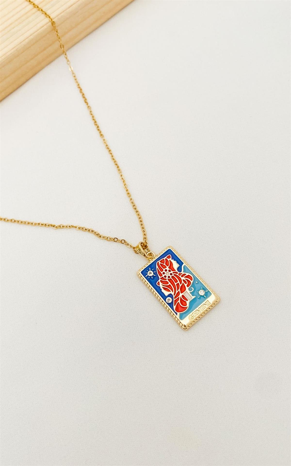 İkizler Burç Gold Çelik Kolye