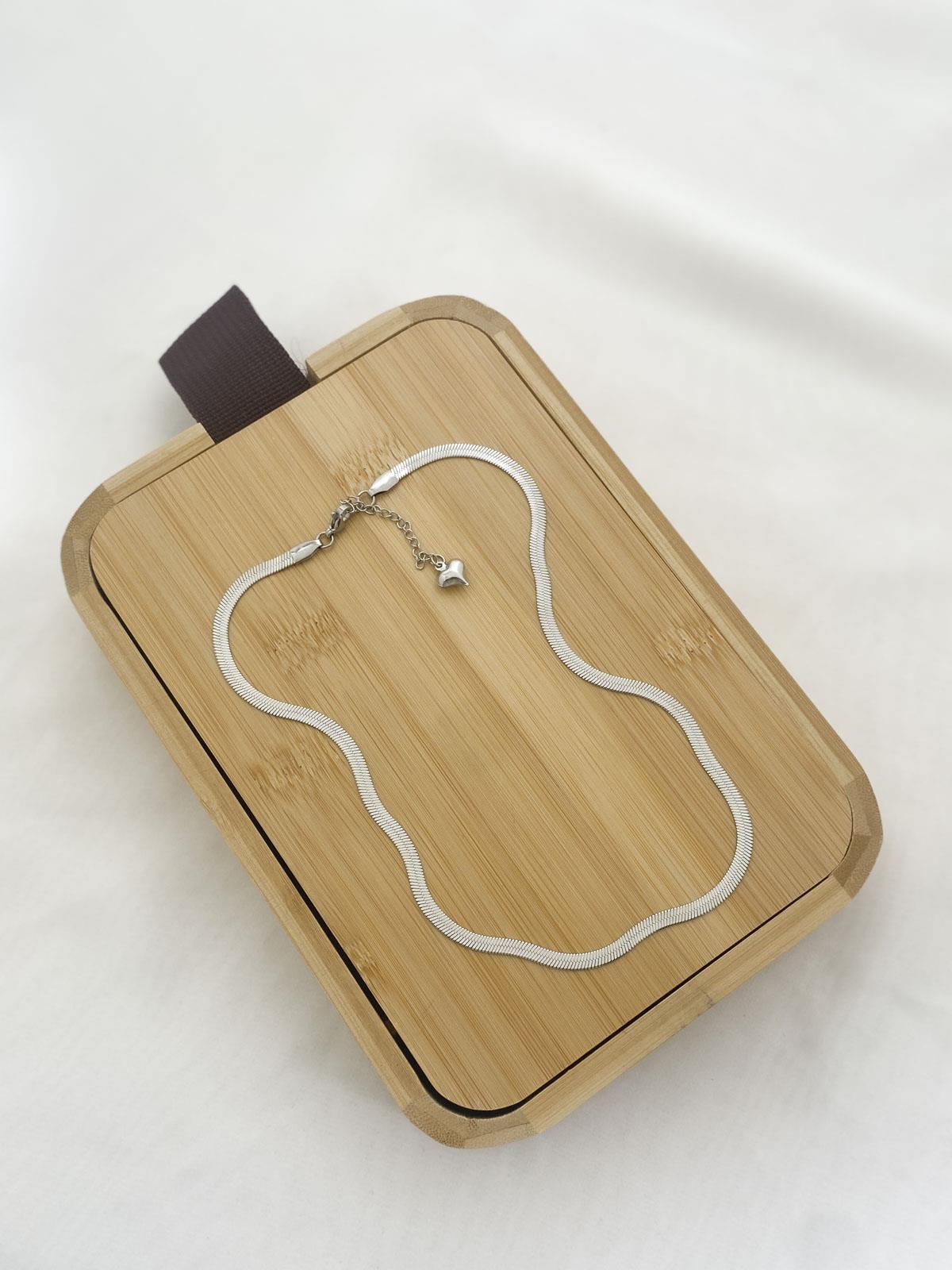 İtalyan Zincir Gümüş Çelik Kolye