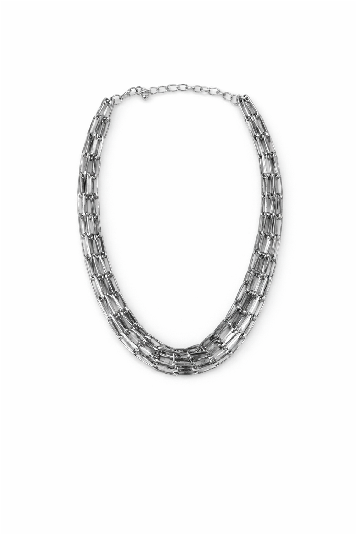 Kalın Zincir Tasarım Gümüş Kolye