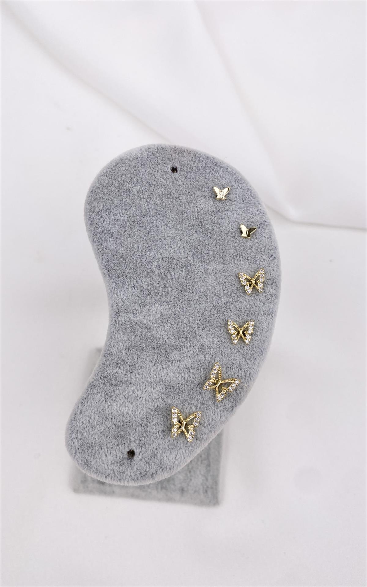 Kelebek Figürlü Gold Set Küpe