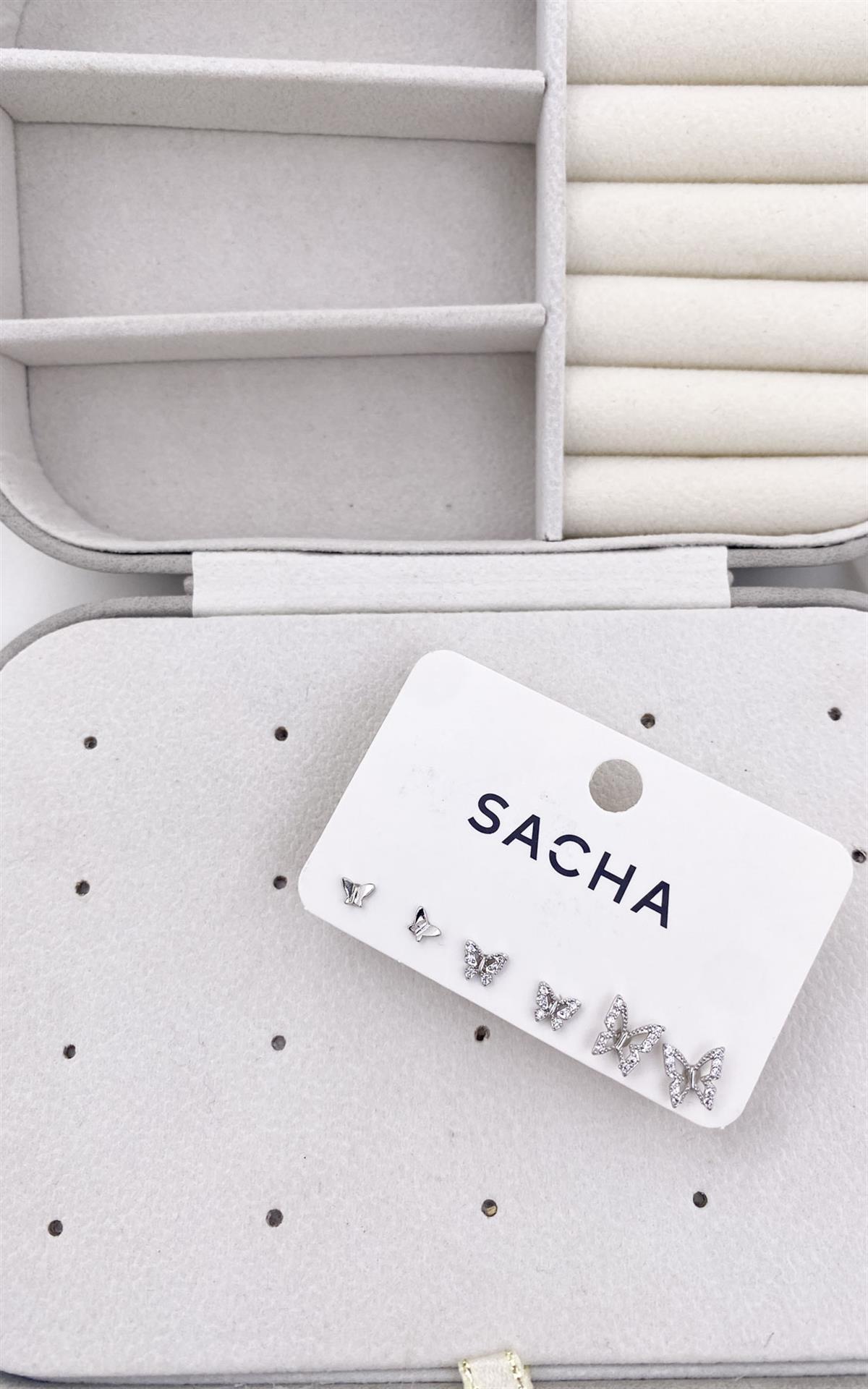 Kelebek Figürlü Gümüş Set Küpe