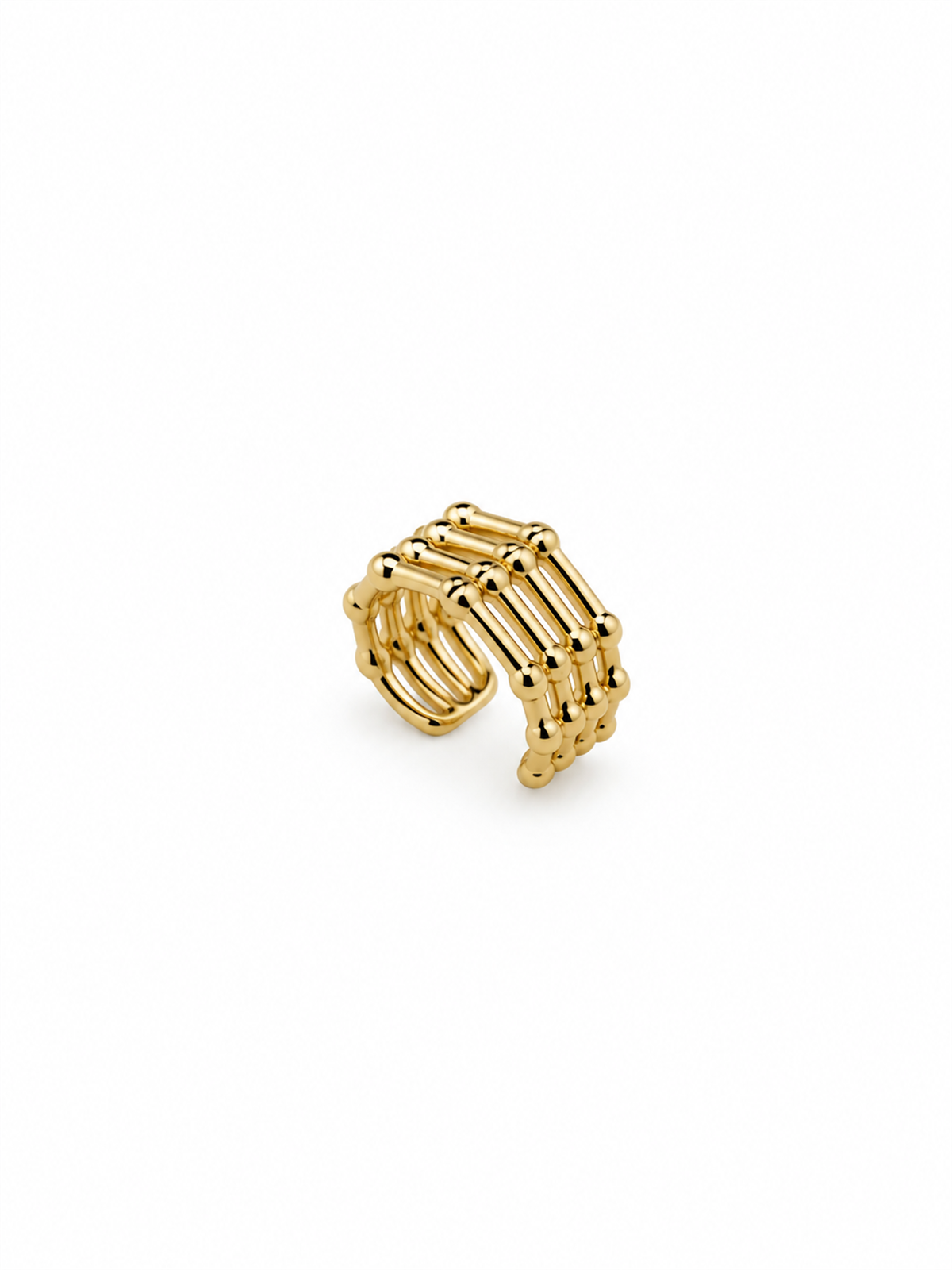Kemik Görünümlü Gold Ear Cuff Küpe