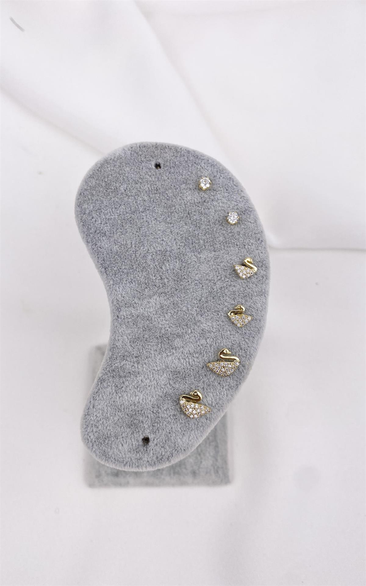 Kugu Figürlü Gold Set Küpe