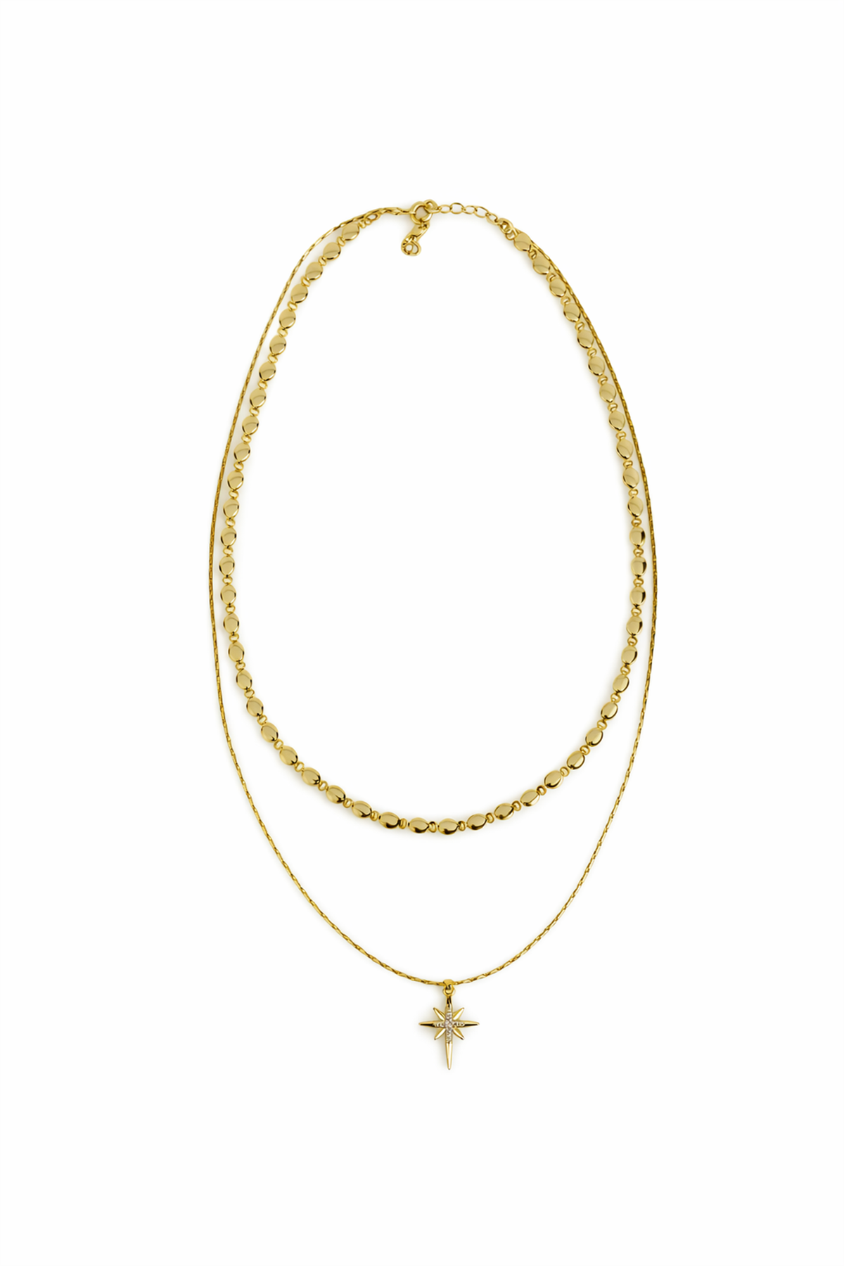 Kuzey Yıldızı Figürlü Çift Sıra Kolye