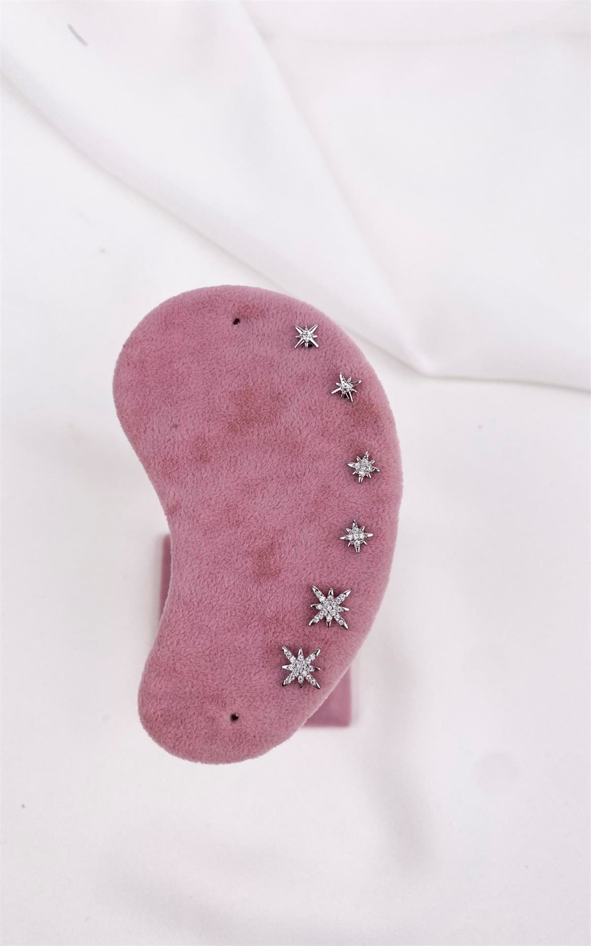 Kuzey Yıldızlı Figürlü Gümüş Set Küpe