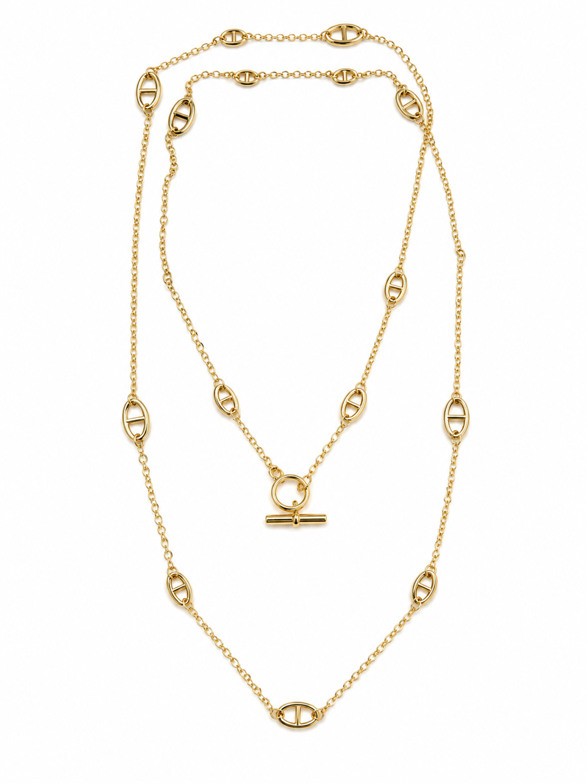 Oval Model Gold Tasarım Kolye