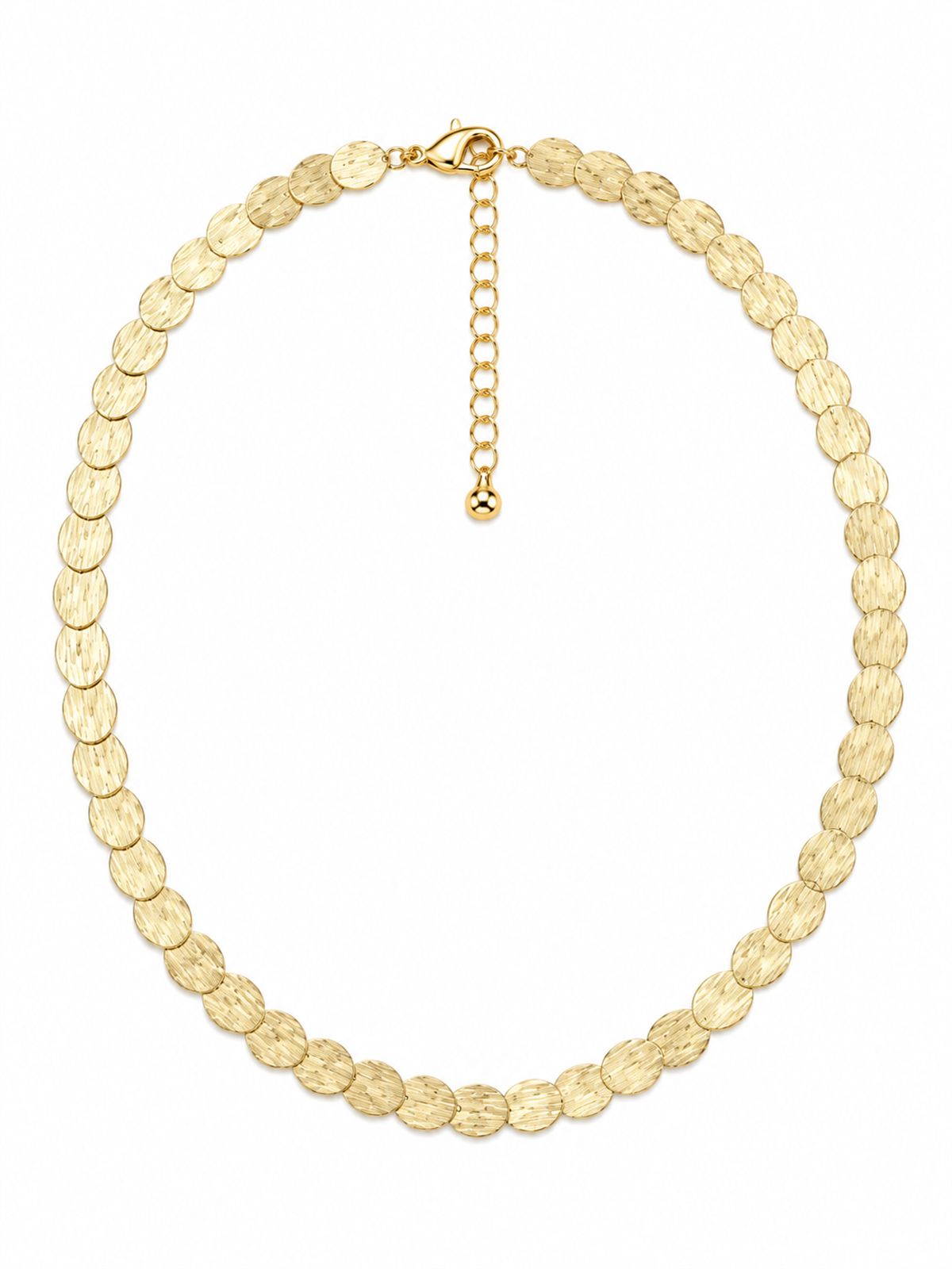 Oval Pul Sıralı Gold Kolye