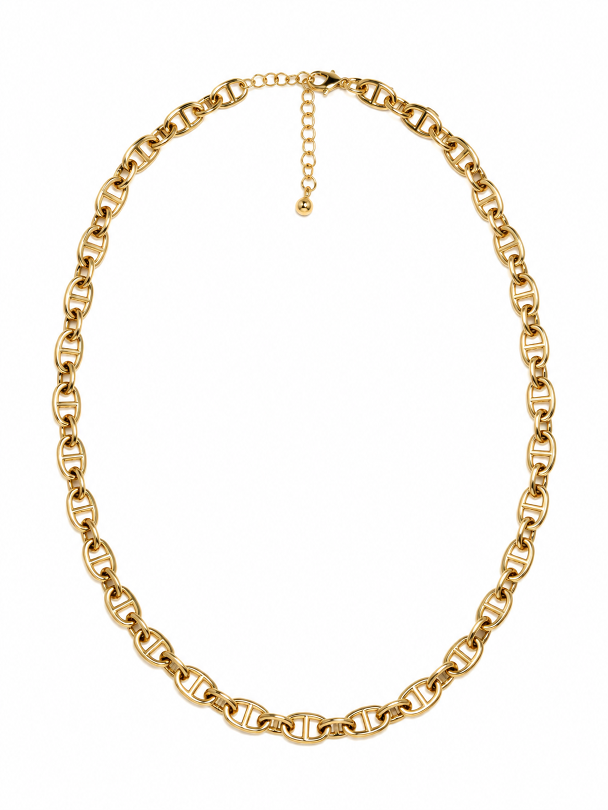 Oval Sıralı Gold  Kolye