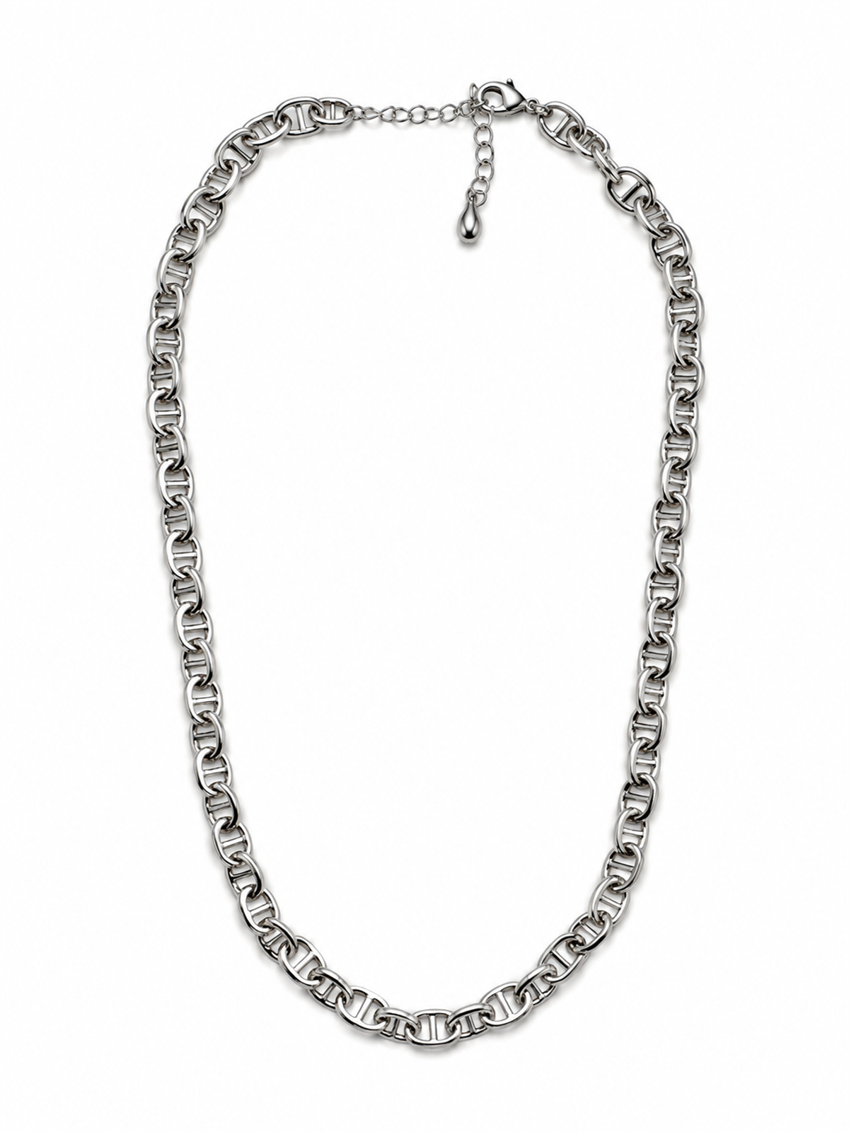 Oval Sıralı Silver Kolye