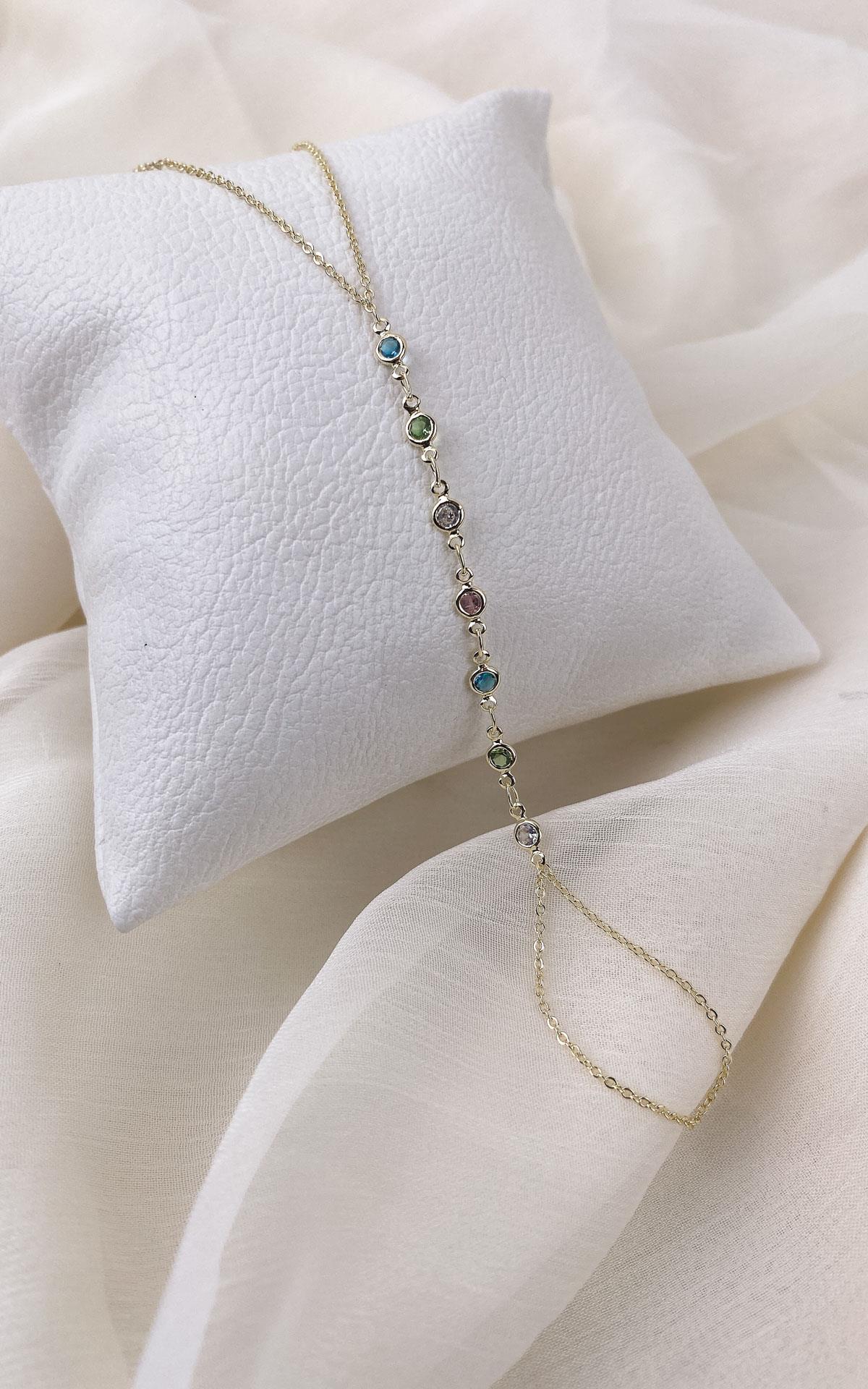 Renkli Taş Sıralı Gold Şahmeran