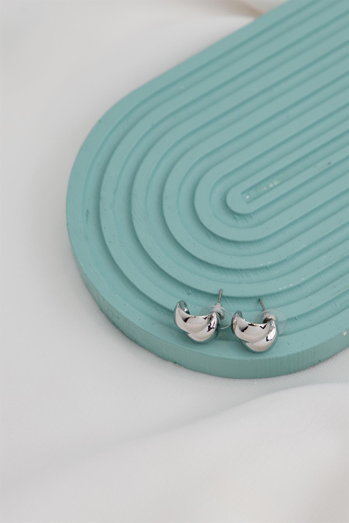 Sarmal Gümüş Yarım Halka Küpe