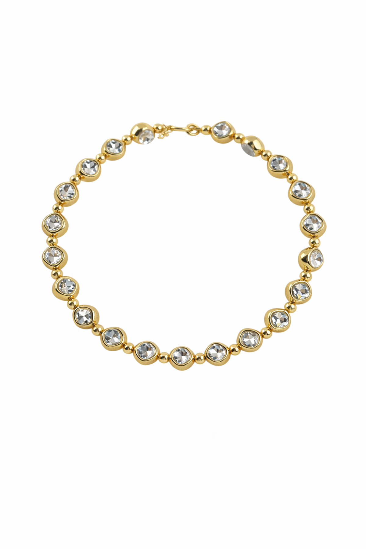 Taşlı Topçuk Sıralı Choker Kolye