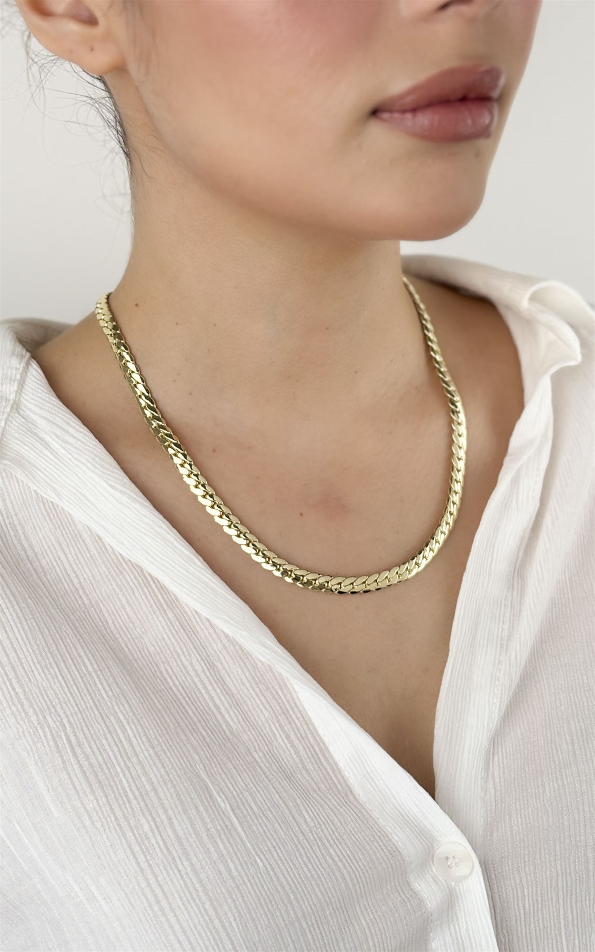 Yassı Ezme Zincir Kolye