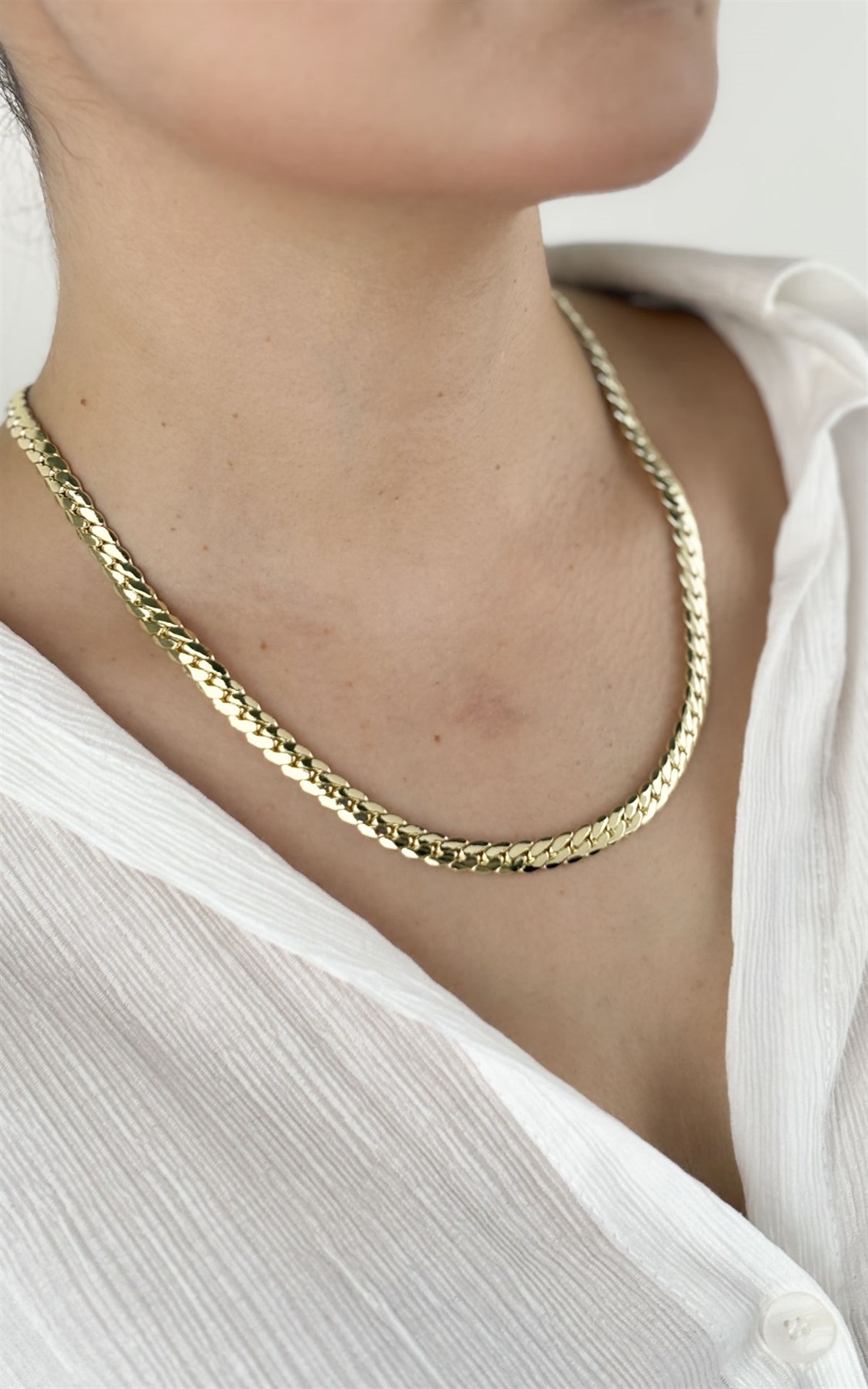 Yassı Ezme Zincir Kolye