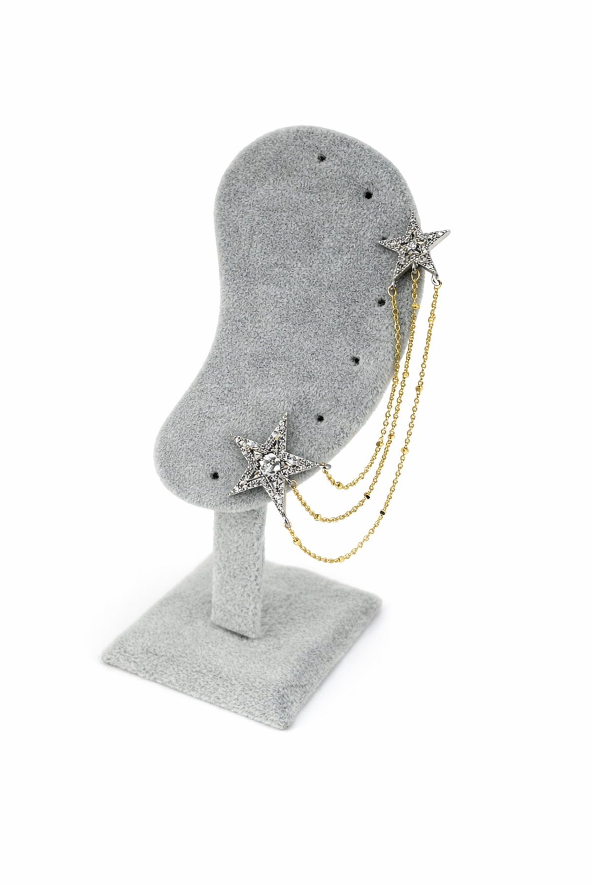 Yıldız Figürlü Taşlı Ear Cuff Küpe