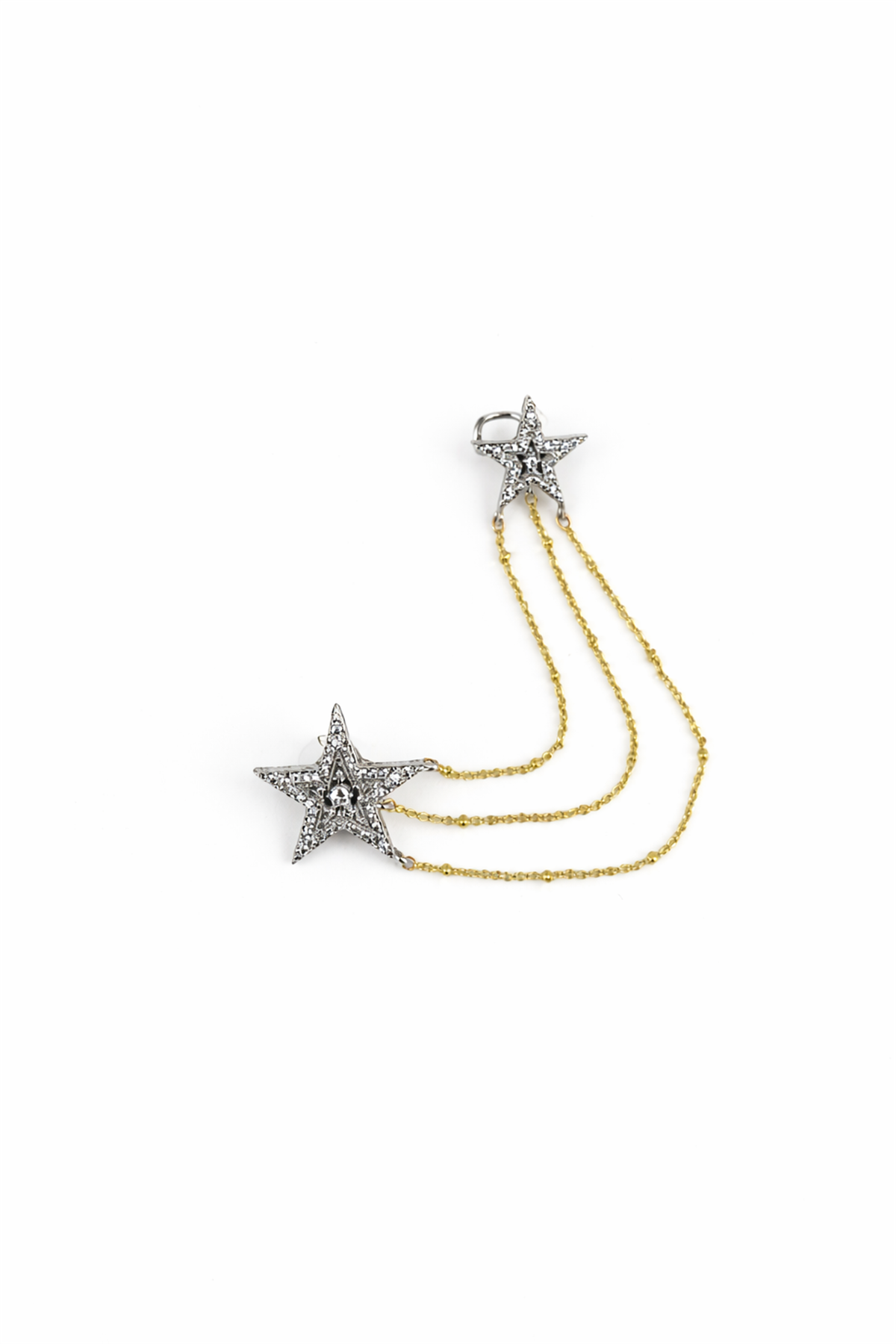 Yıldız Figürlü Taşlı Ear Cuff Küpe