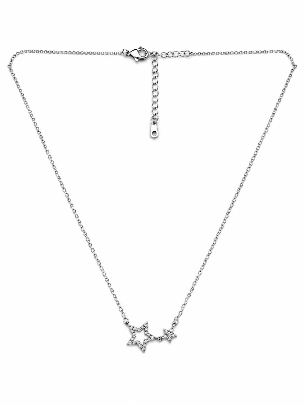 Yıldız Figürlü Zirkon Taşlı Silver Kolye