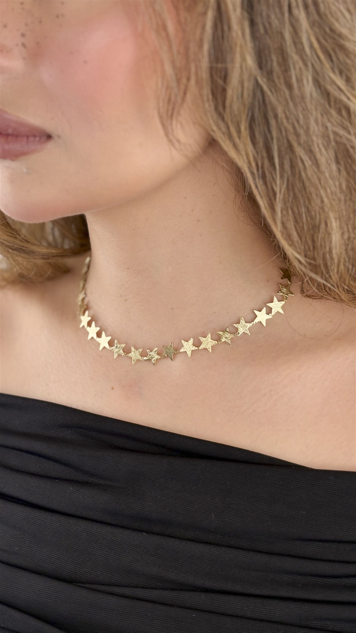 Yıldız Plaka Sıralı Kolye