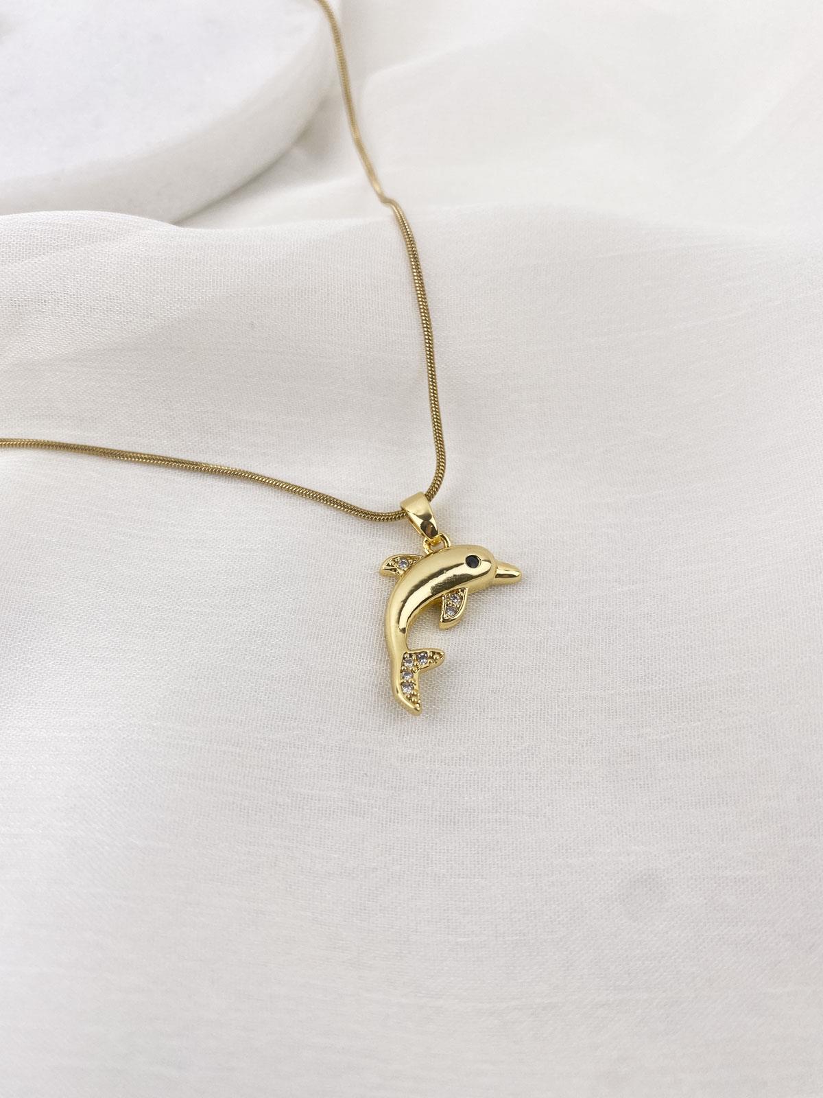 Yunus Figürlü Yılan Zincirli Gold Çelik Kolye