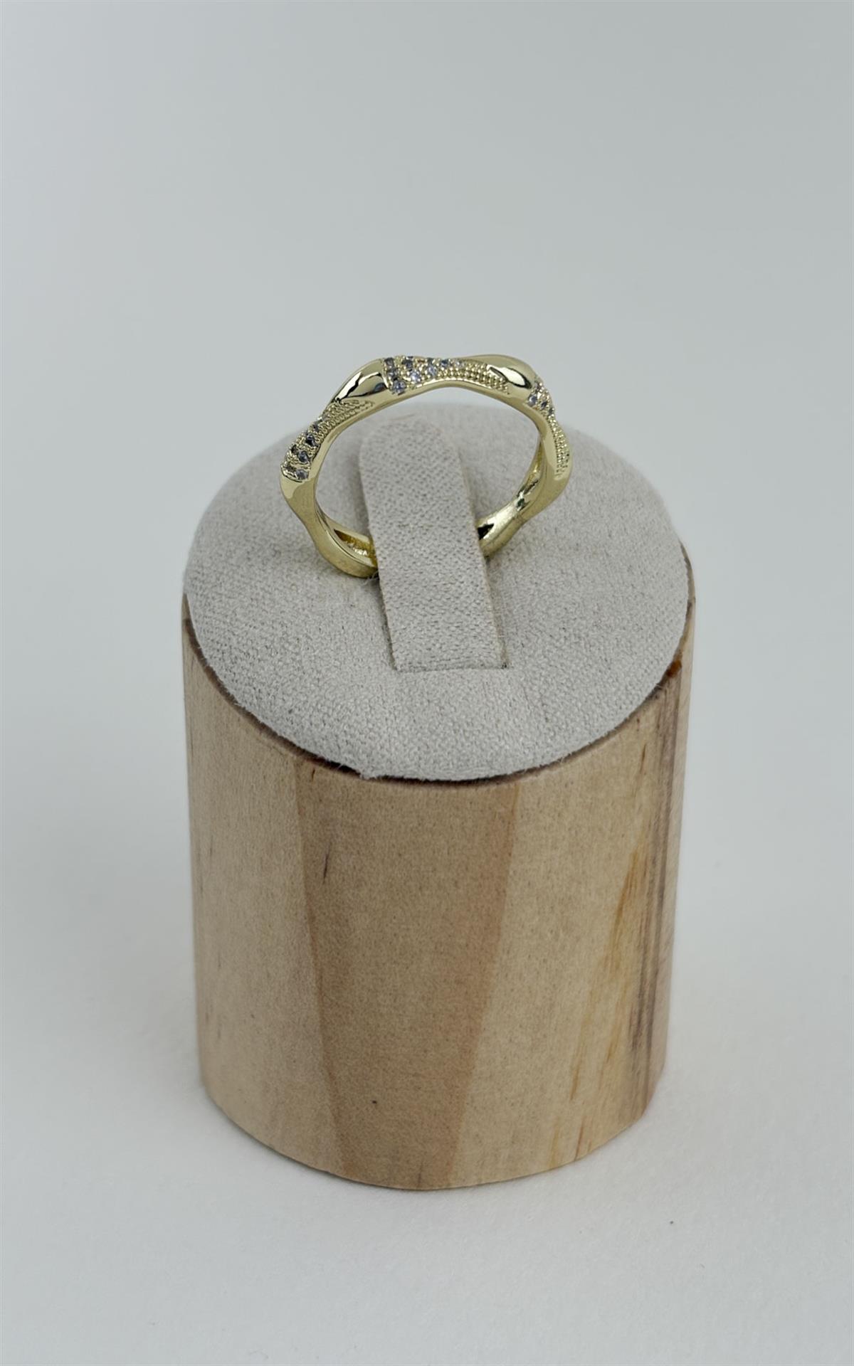 Zirkon Taşlı Kemik Model Ayarlanabilir Yüzük