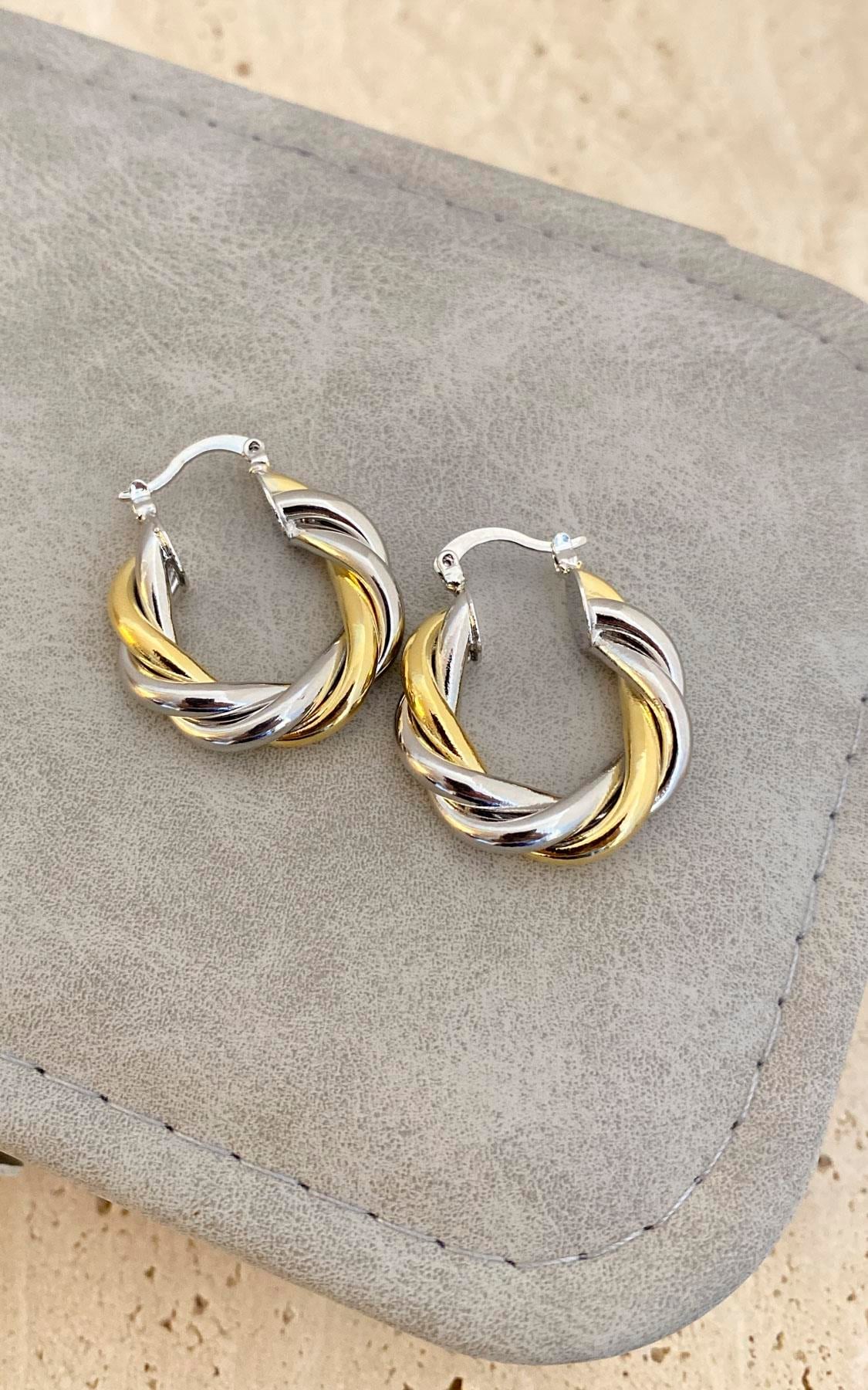  Burgu Gold Gümüş Halka Küpe