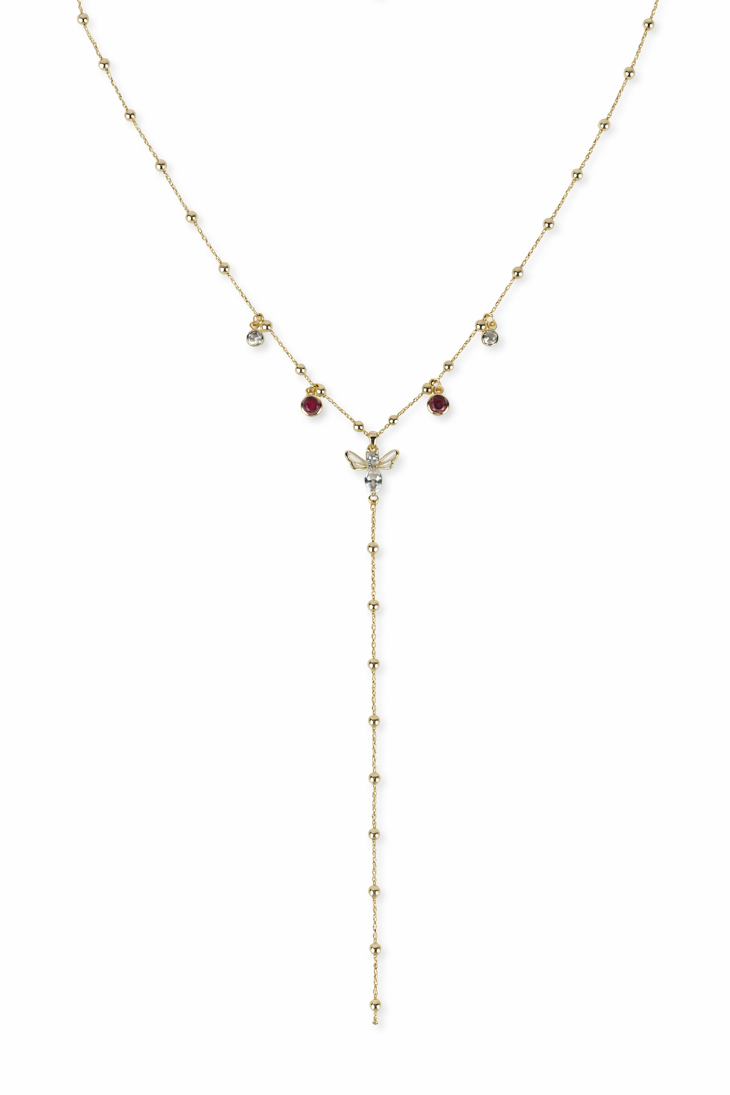 Arı Figürlü Taş Detaylı Y Kolye