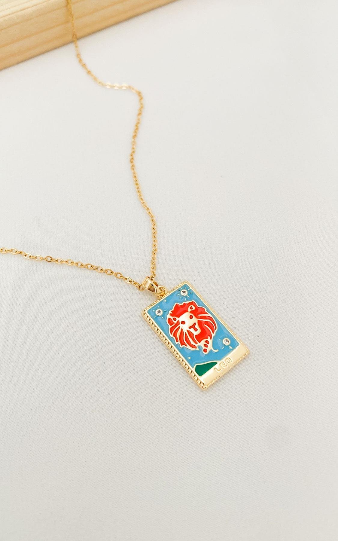 Aslan Burç Gold Çelik Kolye