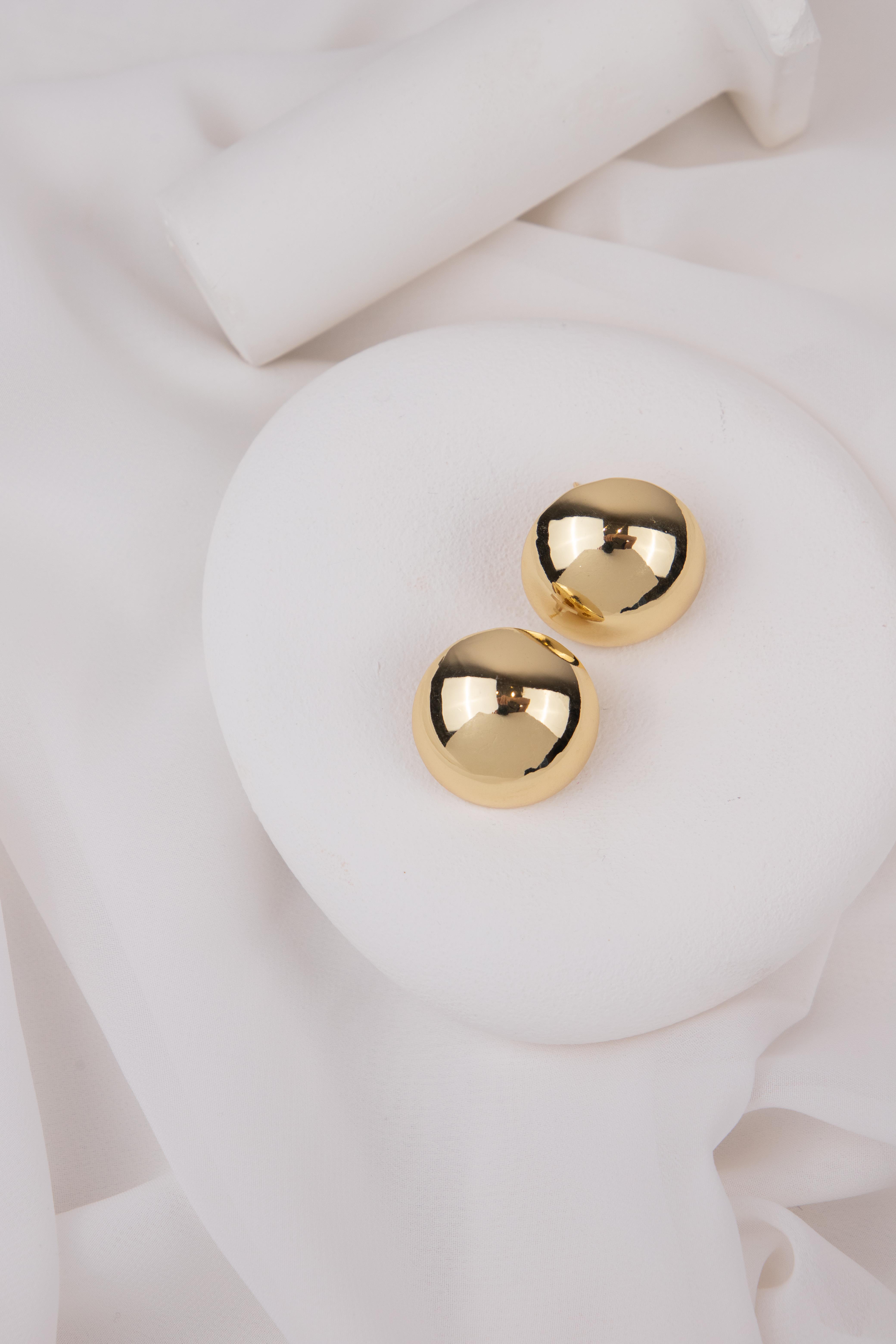 Daire Formlu Gold Küpe