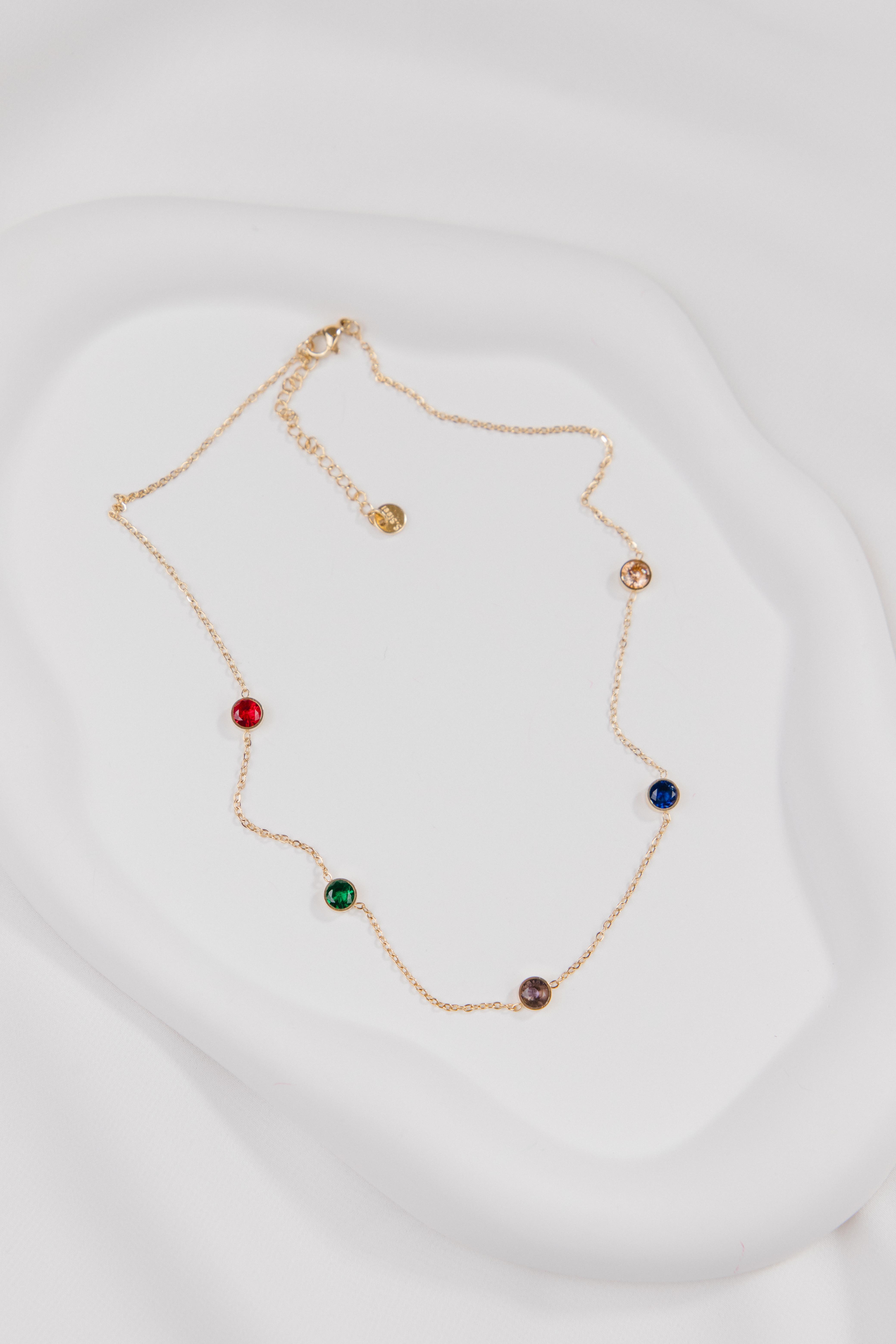 Daire Sıralı Gold Çelik Kolye