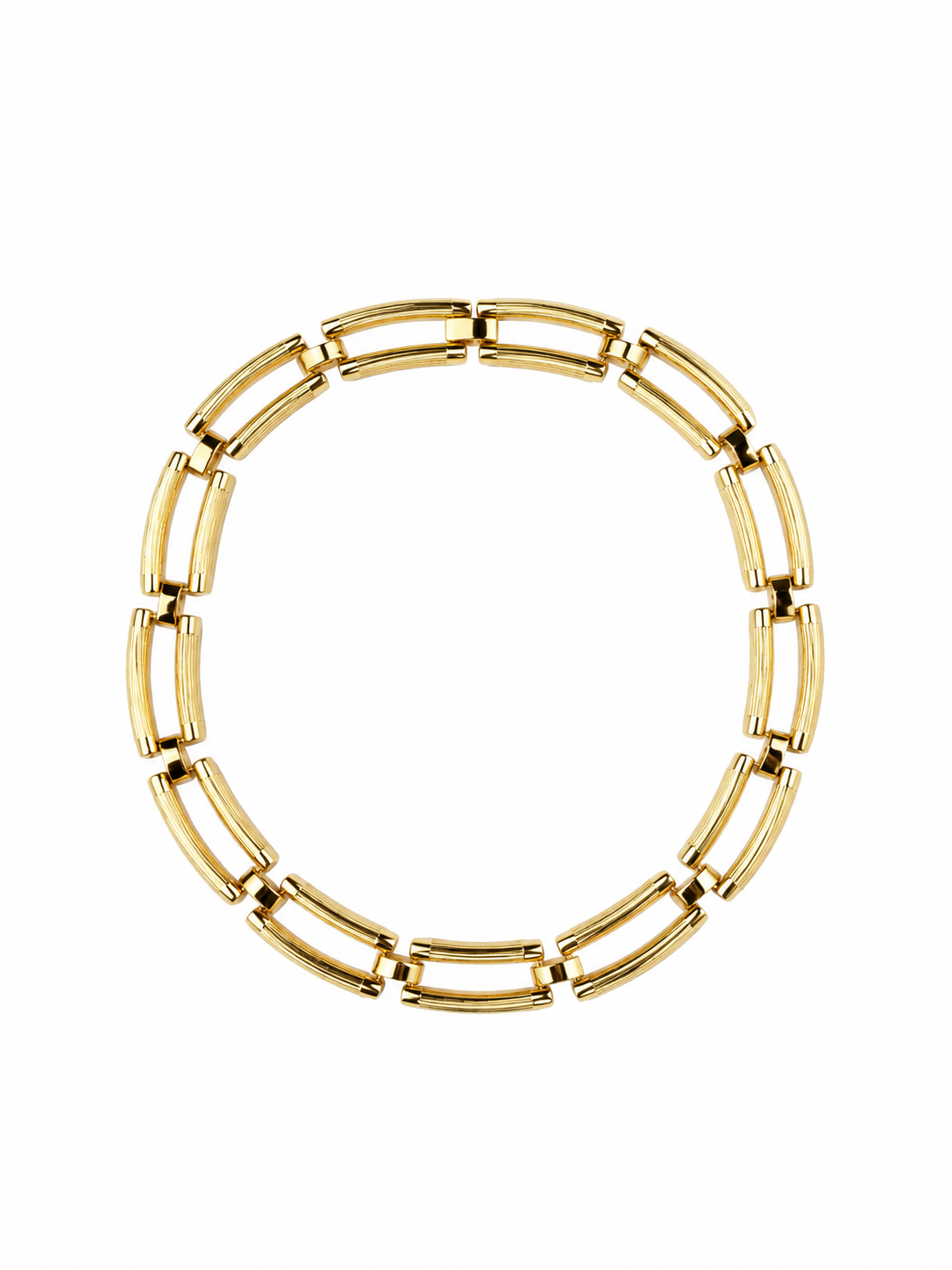 Dikdörtgen Formlu Gold Choker Kolye